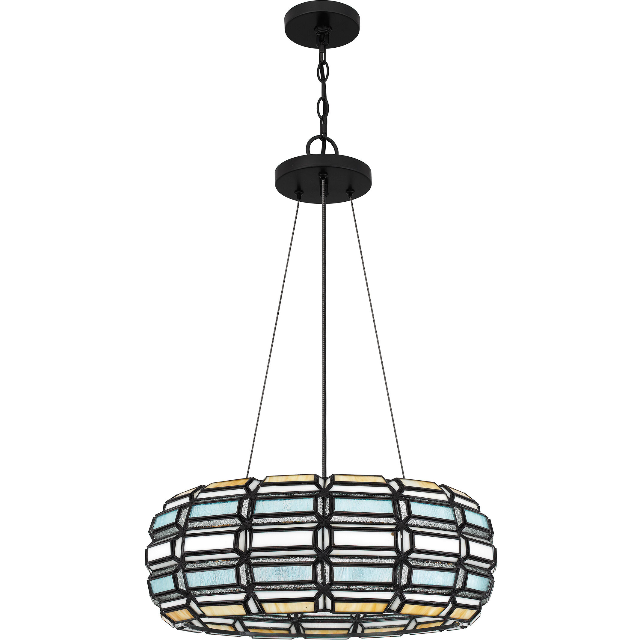 Shanghai 3 Light 20 inch Matte Black Pendant Ceiling Light