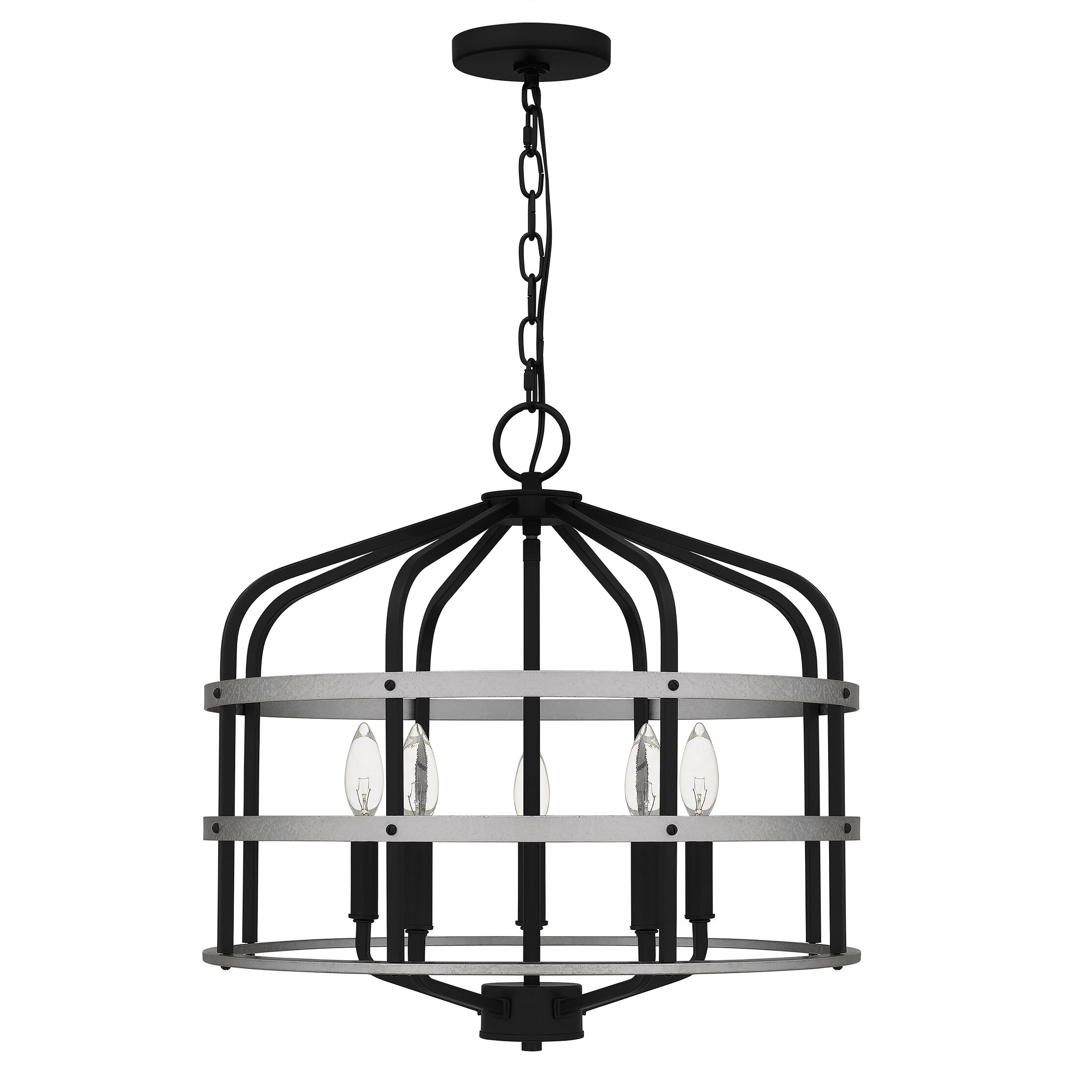 Avignon 5 Light 20 inch Matte Black Pendant Ceiling Light
