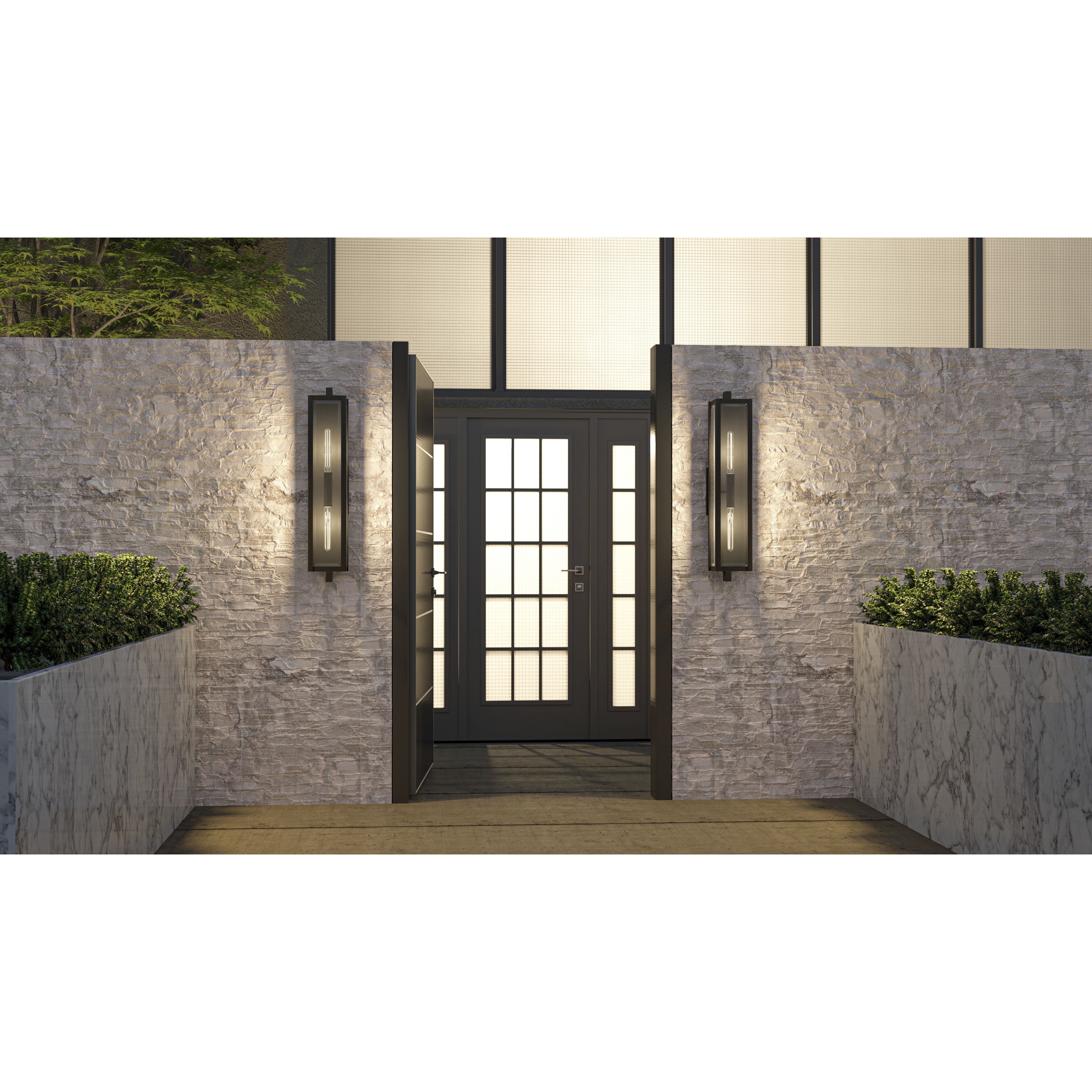 Dale 2 Light 32 inch Matte Black Outdoor Wall Lantern, Extra Large
