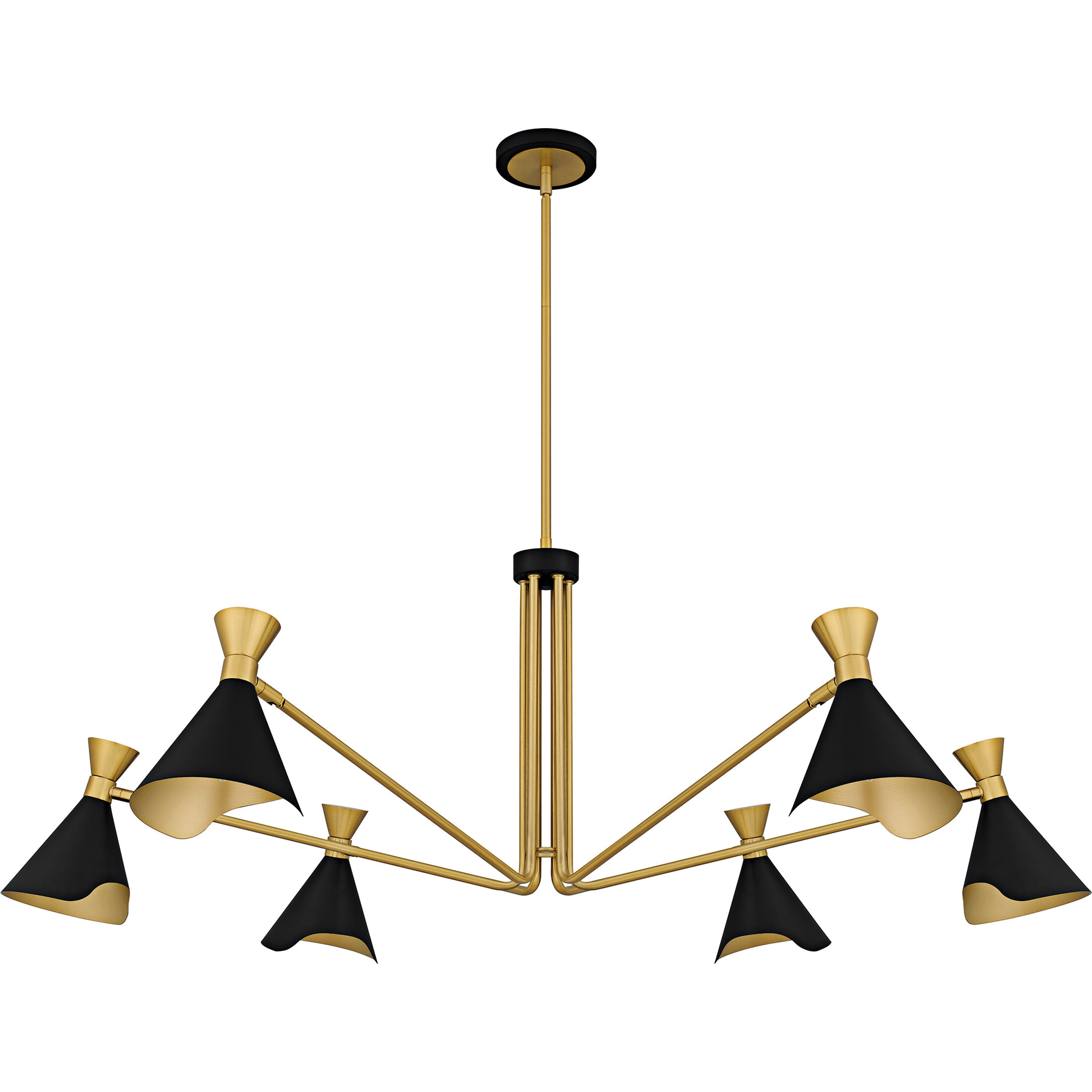 Arden 6 Light 52 inch Matte Black Chandelier Ceiling Light