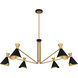 Arden 6 Light 52 inch Matte Black Chandelier Ceiling Light