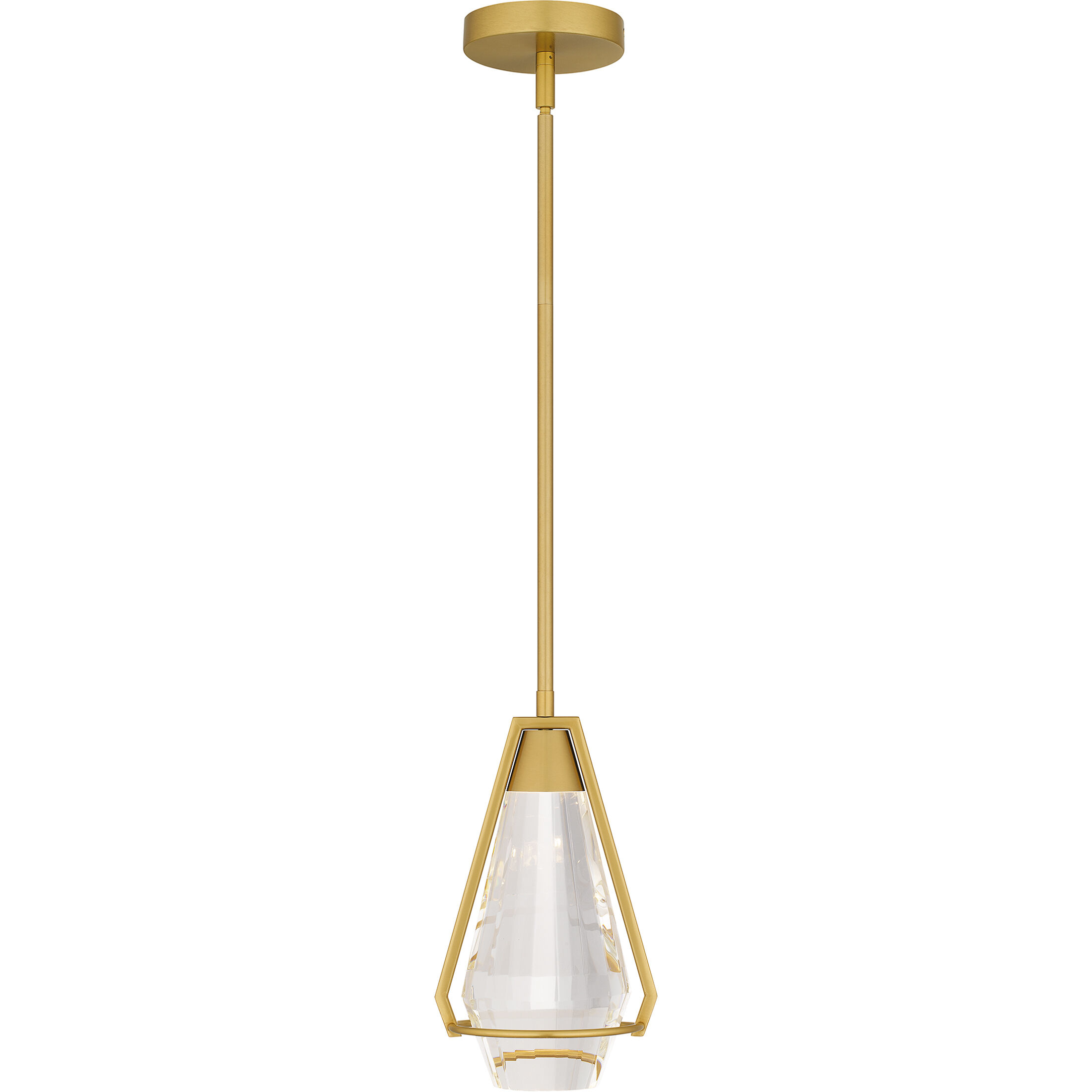 Luca LED 7 inch Brushed Gold Mini Pendant Ceiling Light, Small