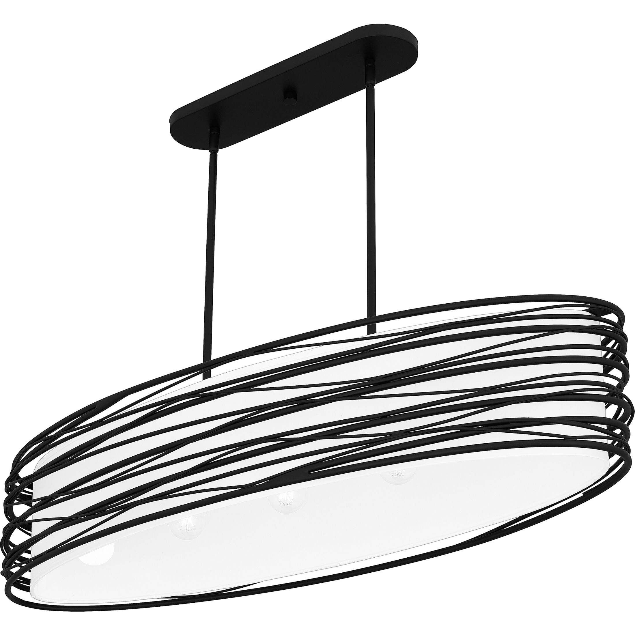 Spiral 5 Light 42 inch Mystic Black Island Light Ceiling Light, Medium