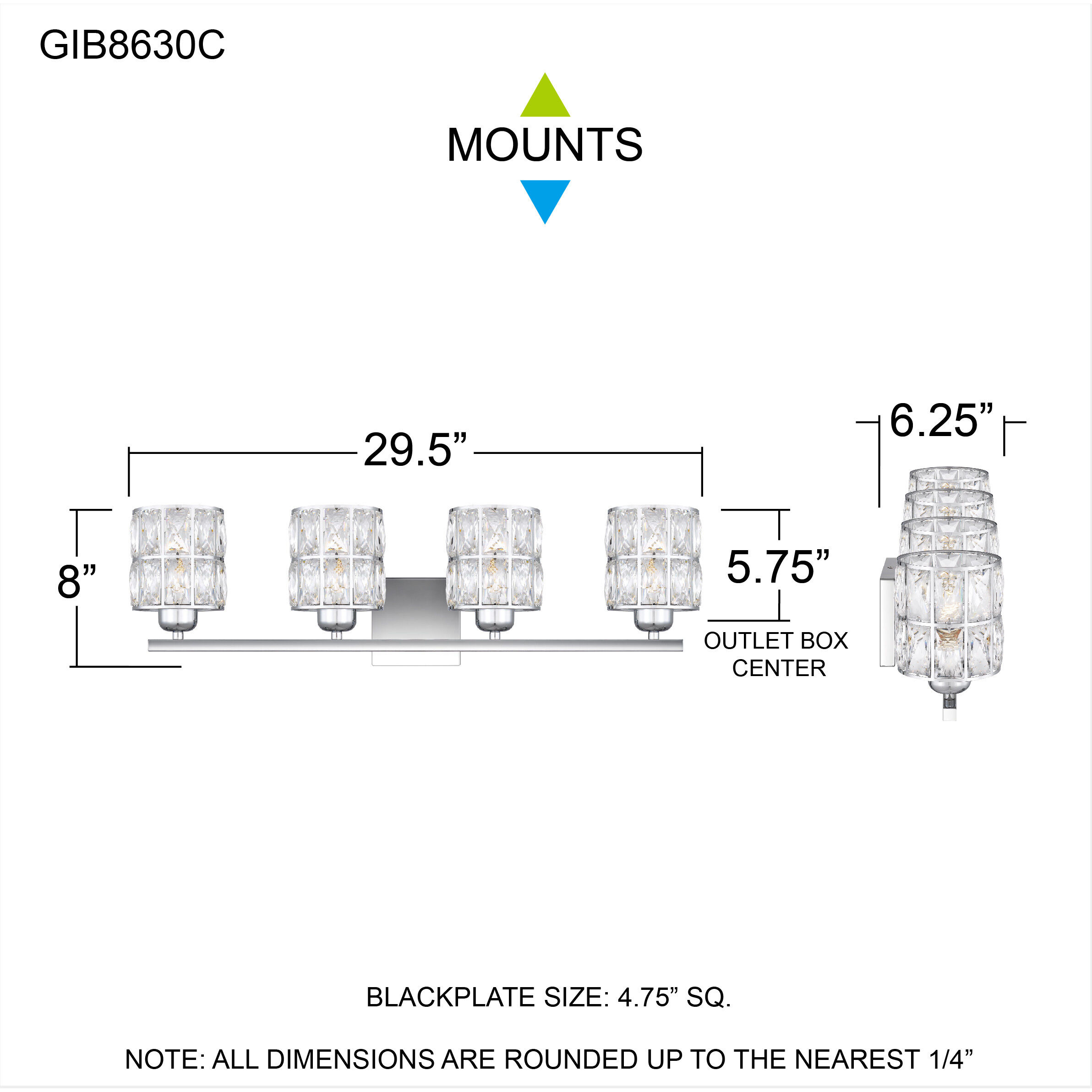 Gibson 4 Light 30 inch Polished Chrome Bath Light Wall Light