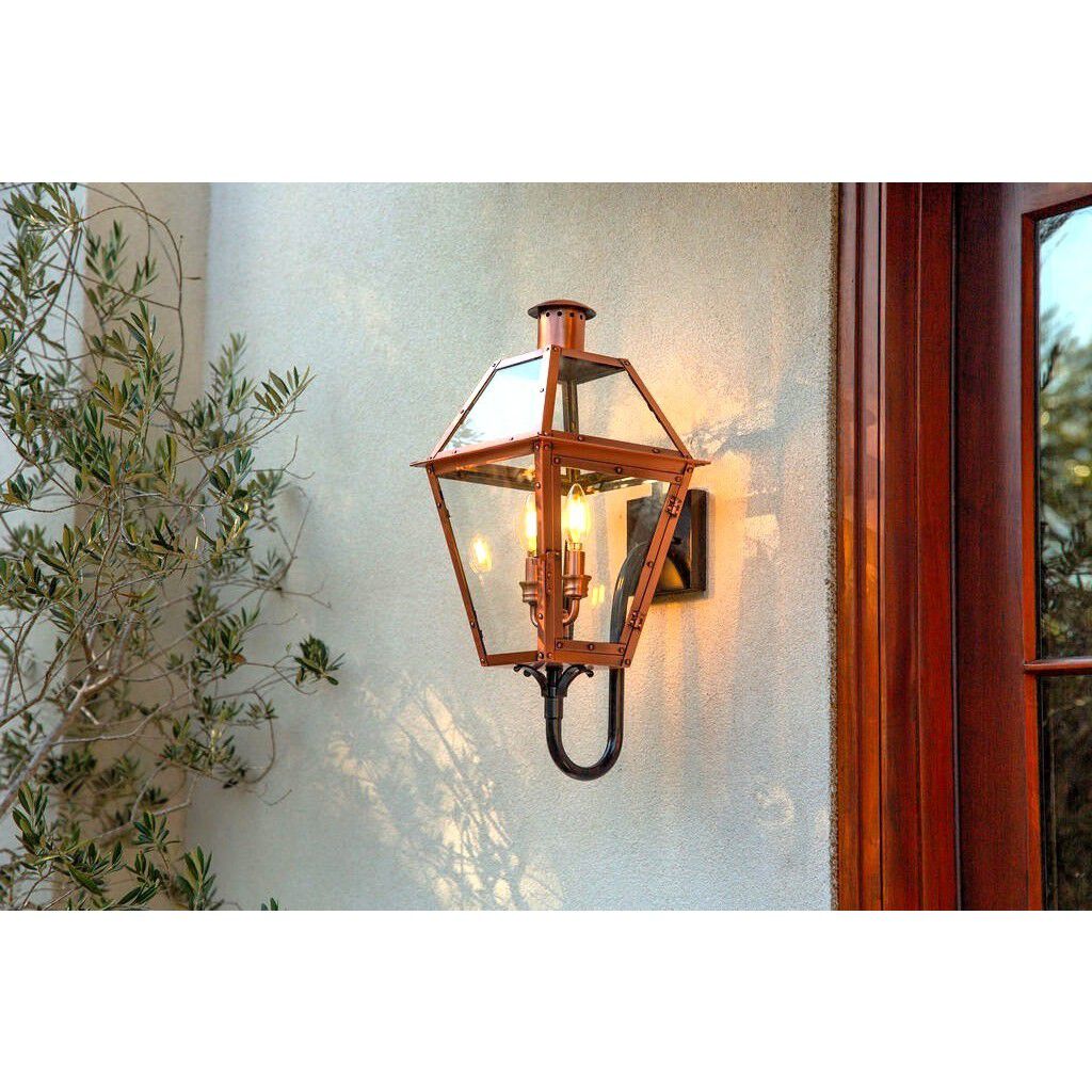 Rue De Royal 2 Light 24 inch Aged Copper Outdoor Wall Lantern