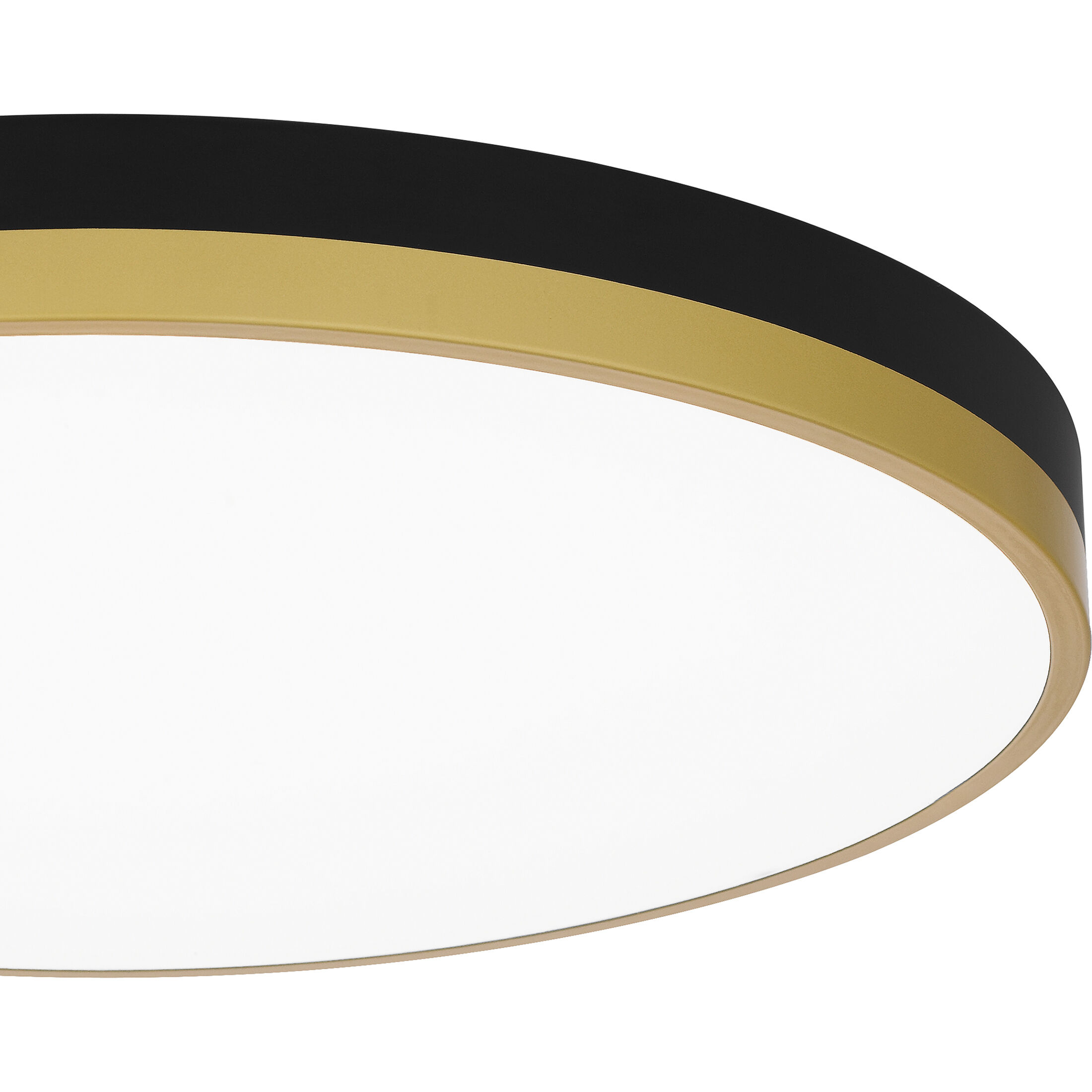 Weldin LED 20 inch Matte Black Gold Flush Mount Ceiling Light