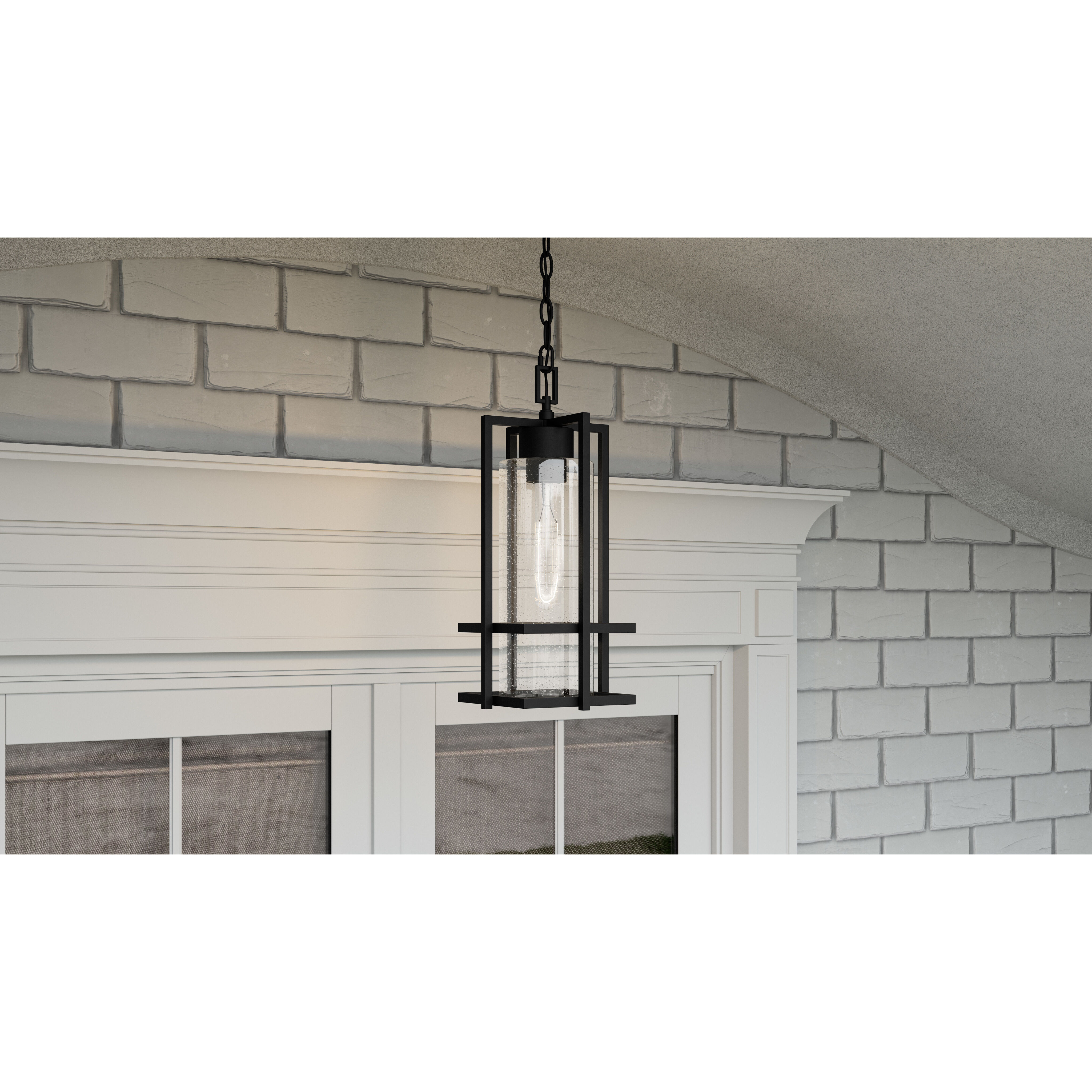Damien 1 Light 8 inch Earth Black Outdoor Hanging Lantern