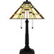 Tiffany 23 inch 75.00 watt Matte Black Table Lamp Portable Light