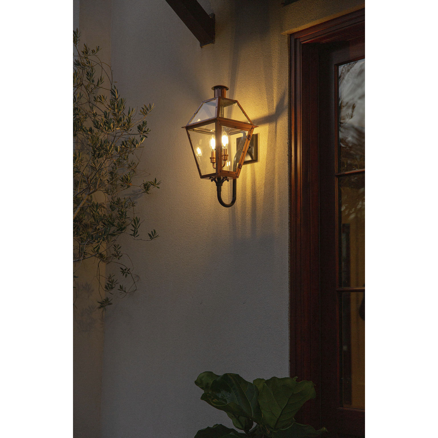 Rue De Royal 2 Light 24 inch Aged Copper Outdoor Wall Lantern