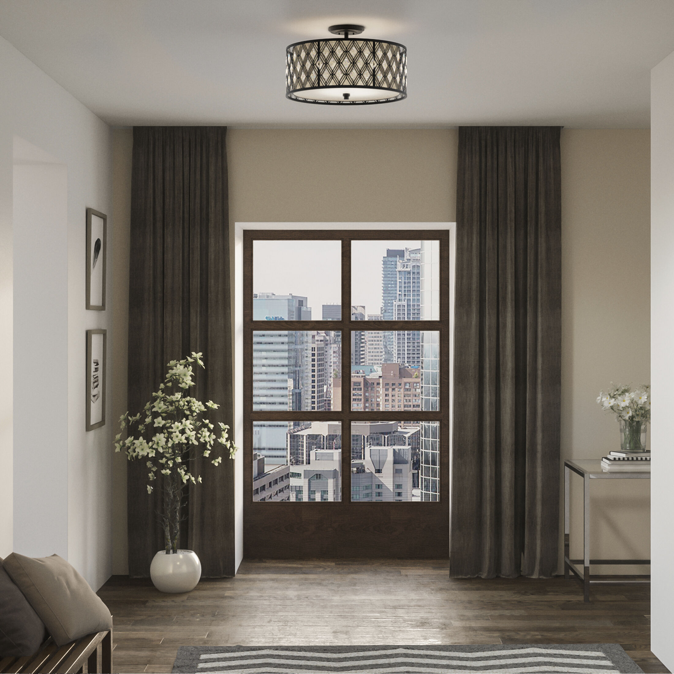 22 inch flush clearance mount ceiling light