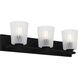 Gray 3 Light 24 inch Matte Black Bath Light Wall Light, Large