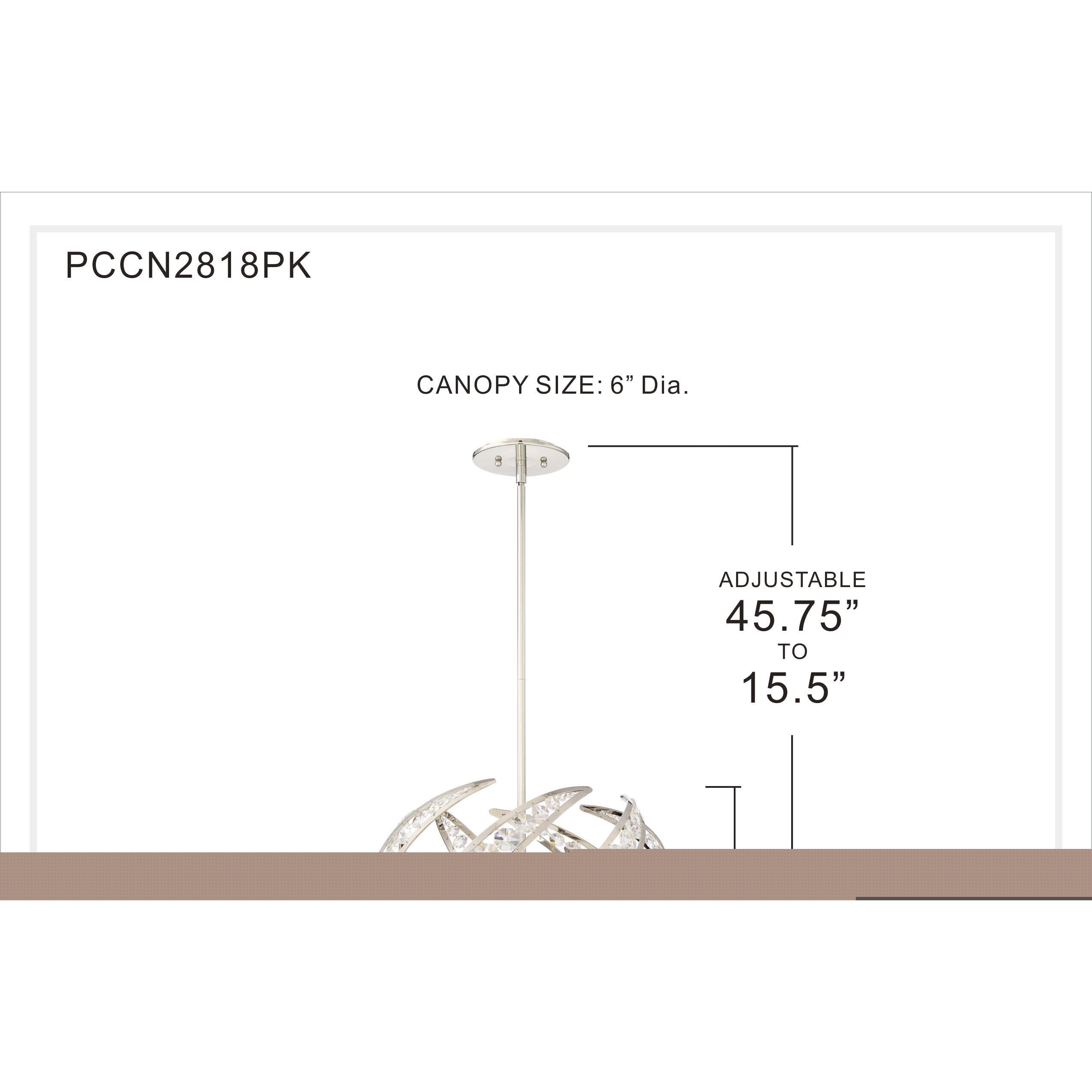 Crescent 4 Light 18 inch Polished Nickel Pendant Ceiling Light