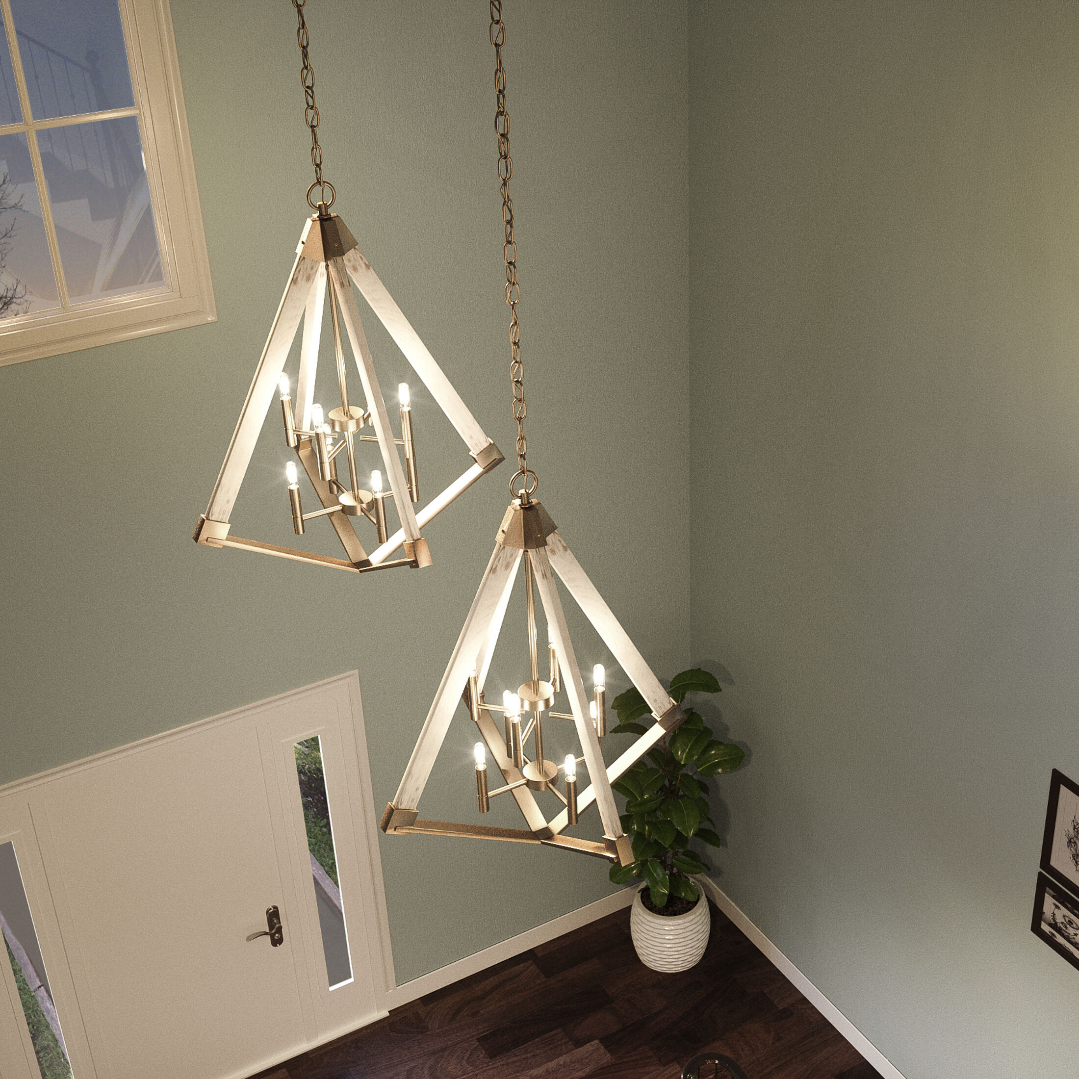 Viewpoint 8 Light 30 inch Weathered Brass Foyer Chandelier Ceiling Light