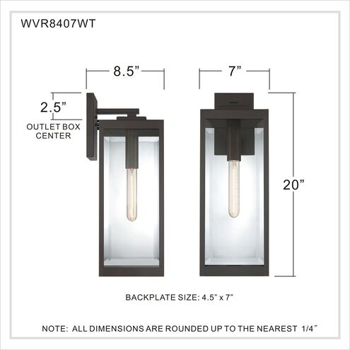 Westover 1 Light 20 inch Western Bronze Outdoor Wall Lantern