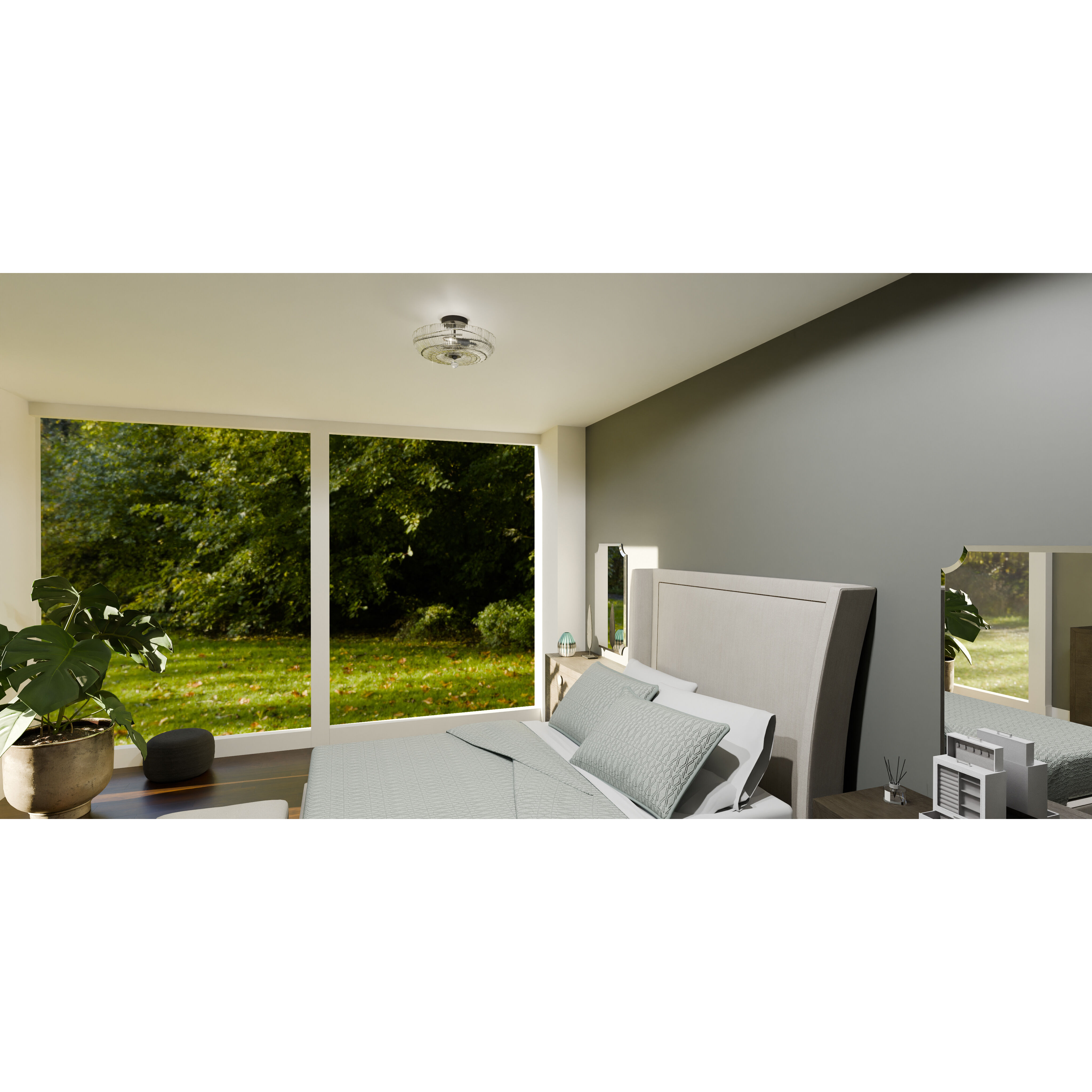 Belmond 3 Light 15.75 inch Matte Black Semi-Flush Mount Ceiling Light, Medium