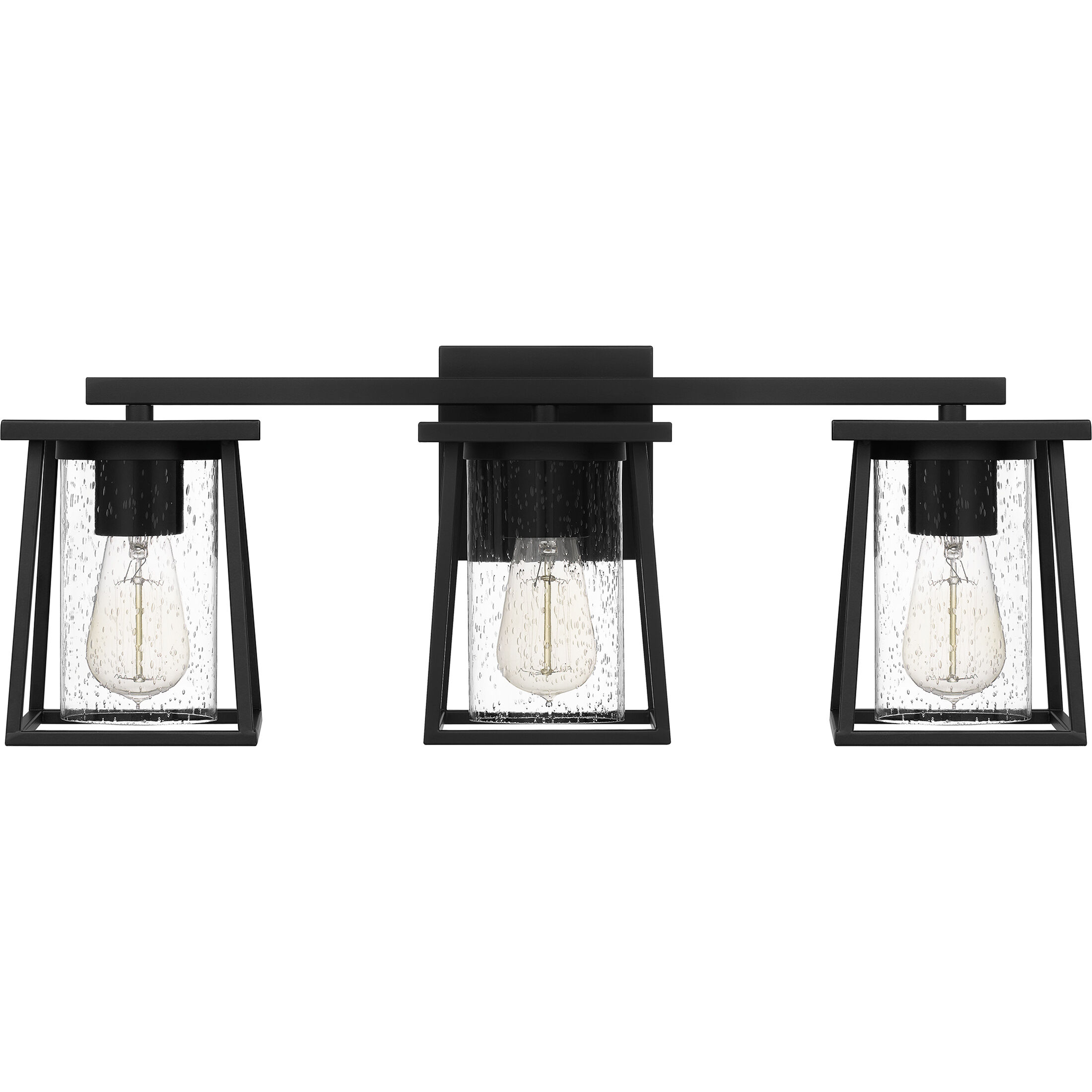 Lodge 3 Light 24 inch Matte Black Bath Light Wall Light, Large