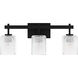 Brenthouse 3 Light 22.5 inch Matte Black Bath Light Wall Light, Large