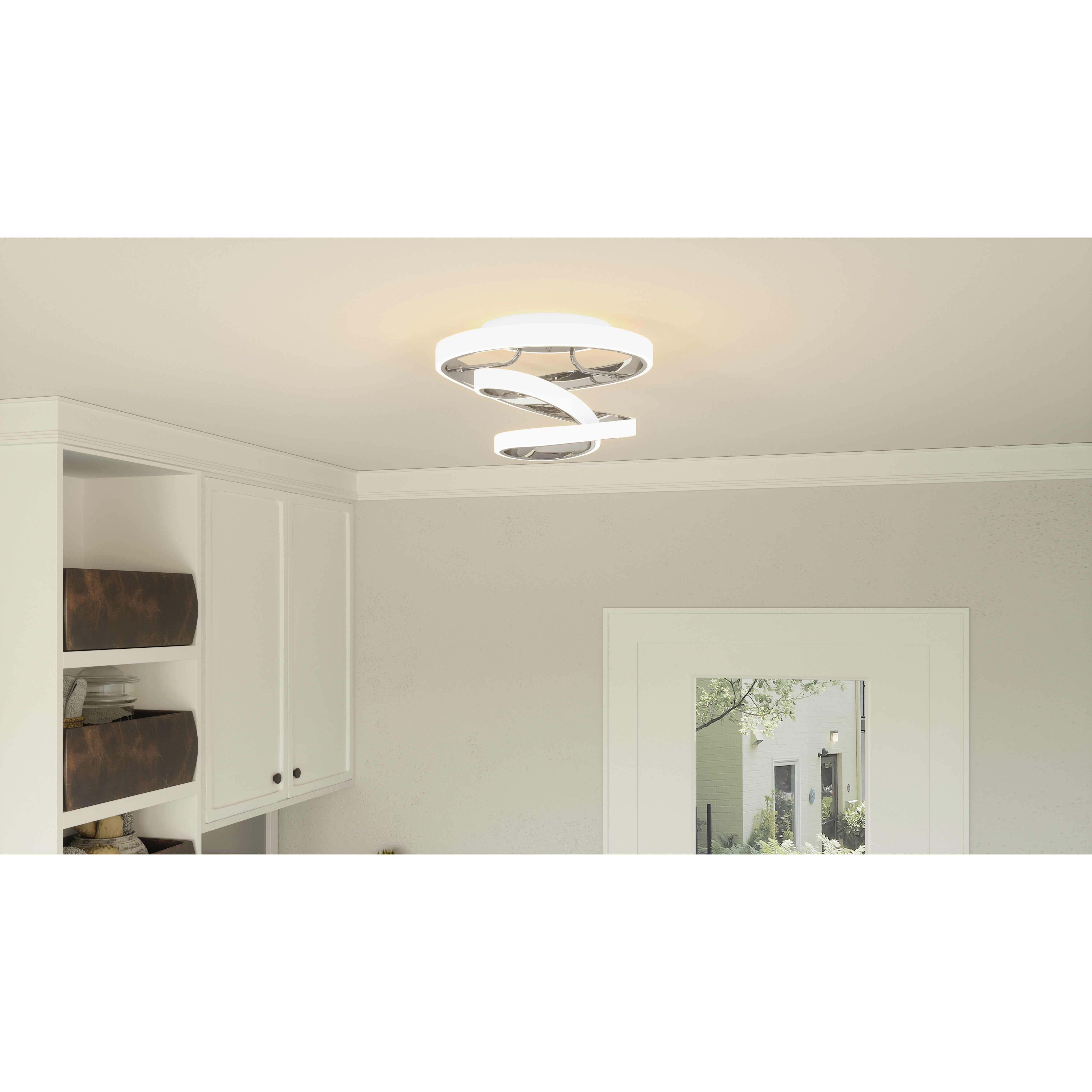 Aviva LED 13 inch Polished Chrome Semi-Flush Mount Ceiling Light