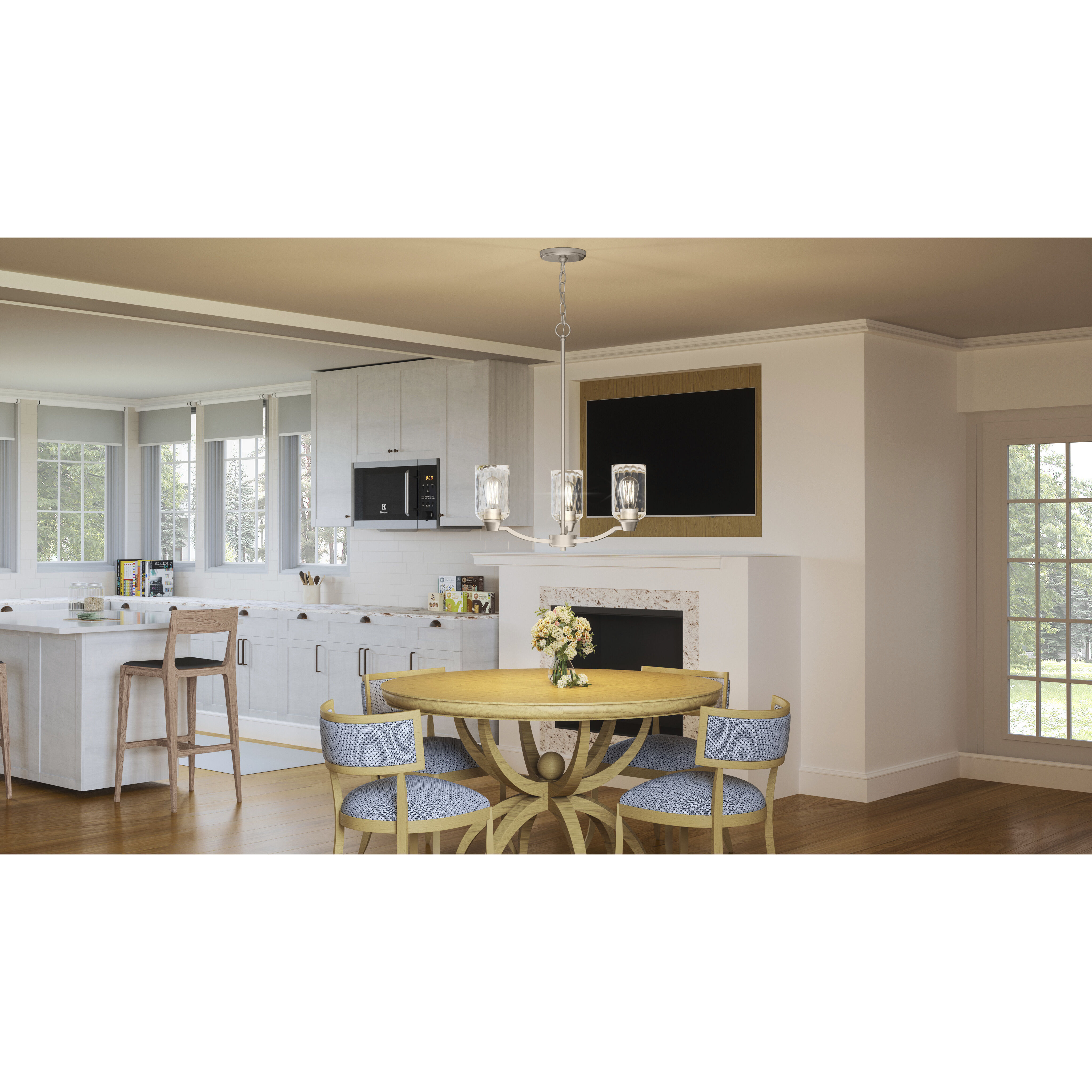 Acacia 3 Light 20 inch Brushed Nickel Chandelier Ceiling Light