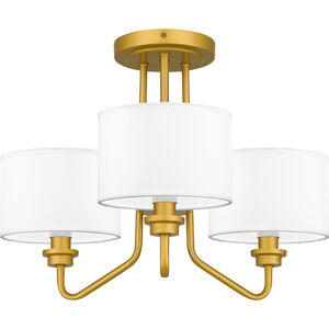 Ainsdale 3 Light 18 inch Painted Brass Semi-Flush Mount Ceiling Light
