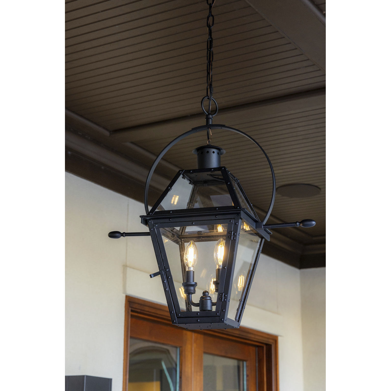 Rue De Royal 4 Light 27.5 inch Earth Black Outdoor Hanging Lantern, Extra Large
