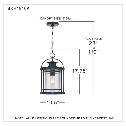 Booker 1 Light 11 inch Mystic Black Hanging Lantern Ceiling Light