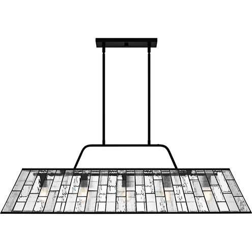 Rainier 5 Light 48 inch Matte Black Linear Chandelier Ceiling Light, Large