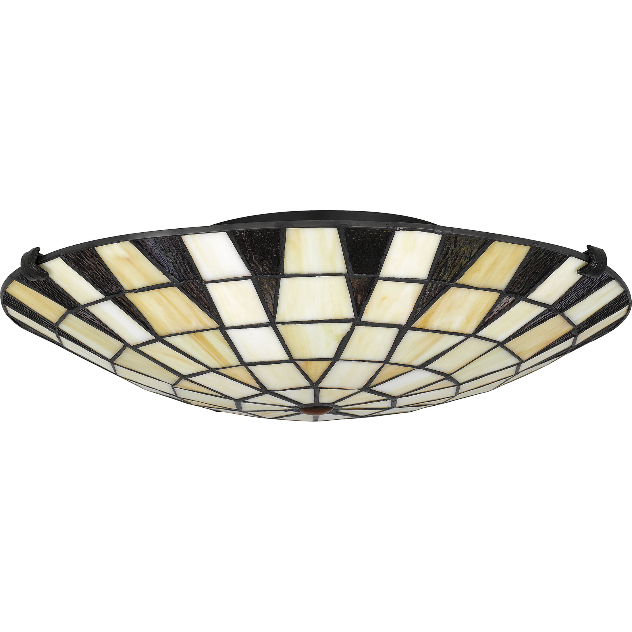 Quoizel TF5618MBK Two Light Flush Mount Tiffany Matte Black