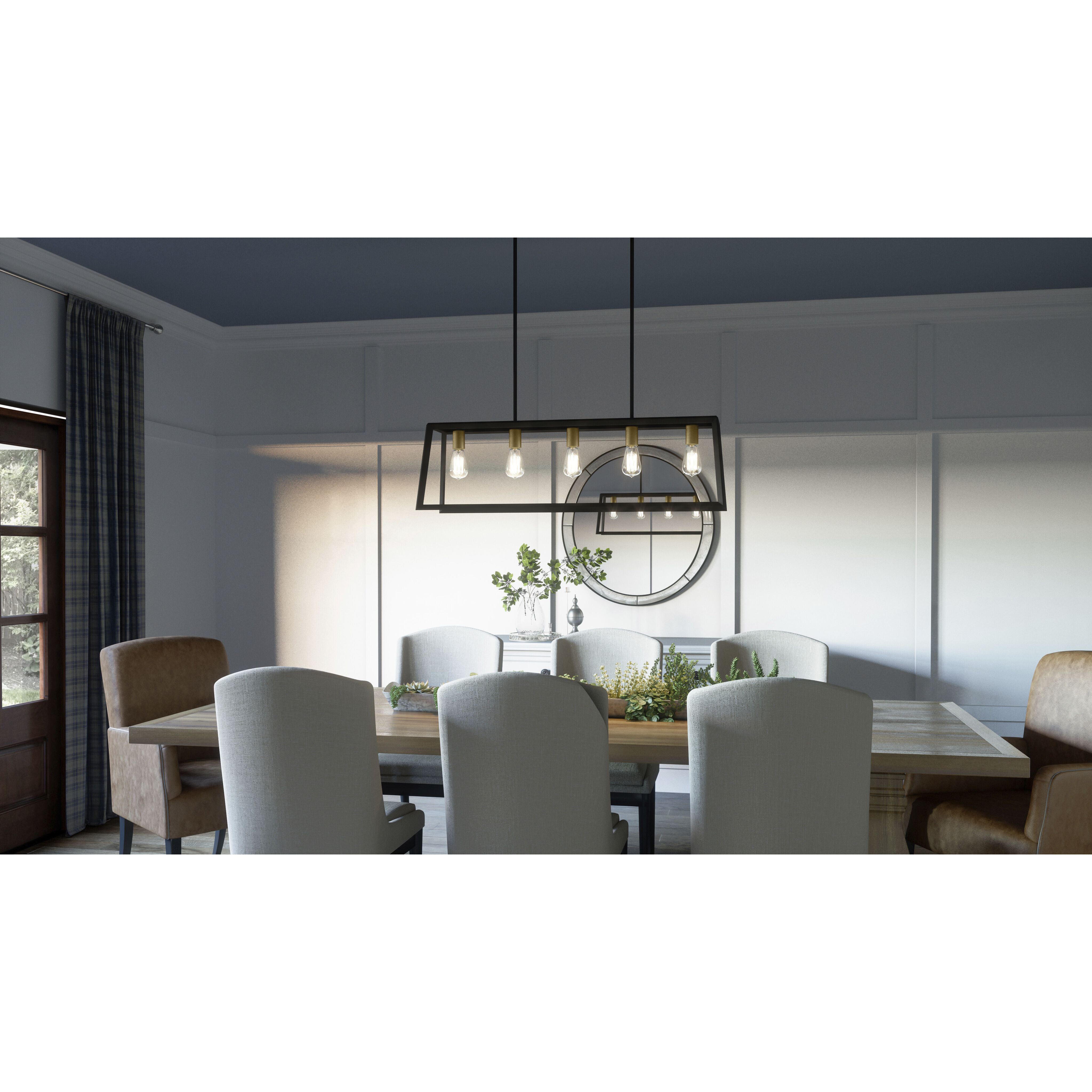 Tilly 5 Light 38 inch Matte Black Island Light Ceiling Light