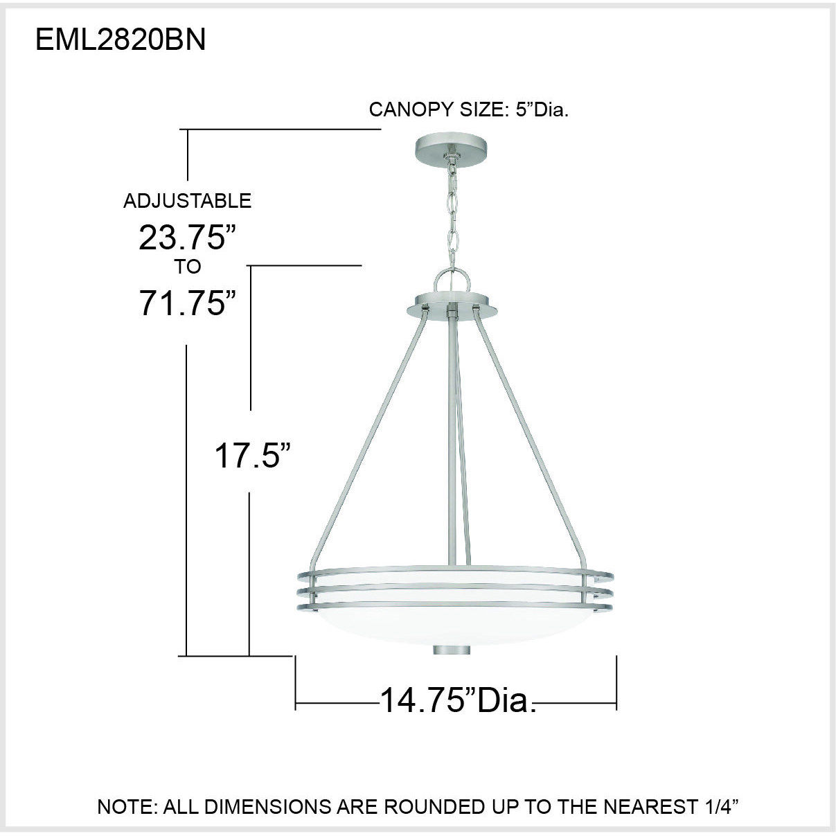 Emile 4 Light 20.25 inch Brushed Nickel Pendant Ceiling Light