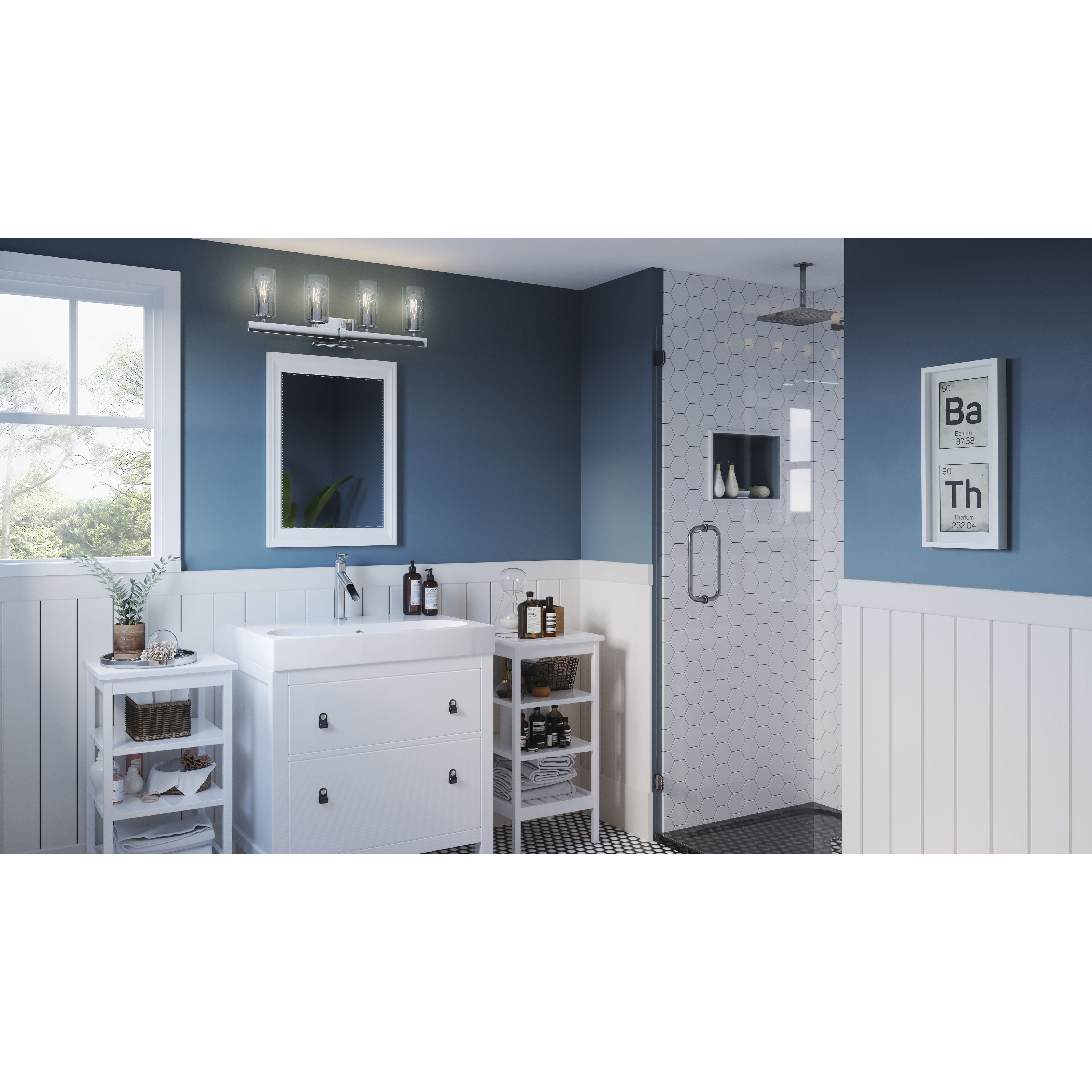 Quoizel KIR8628C Kirby 4 Light 28 inch Polished Chrome Bath