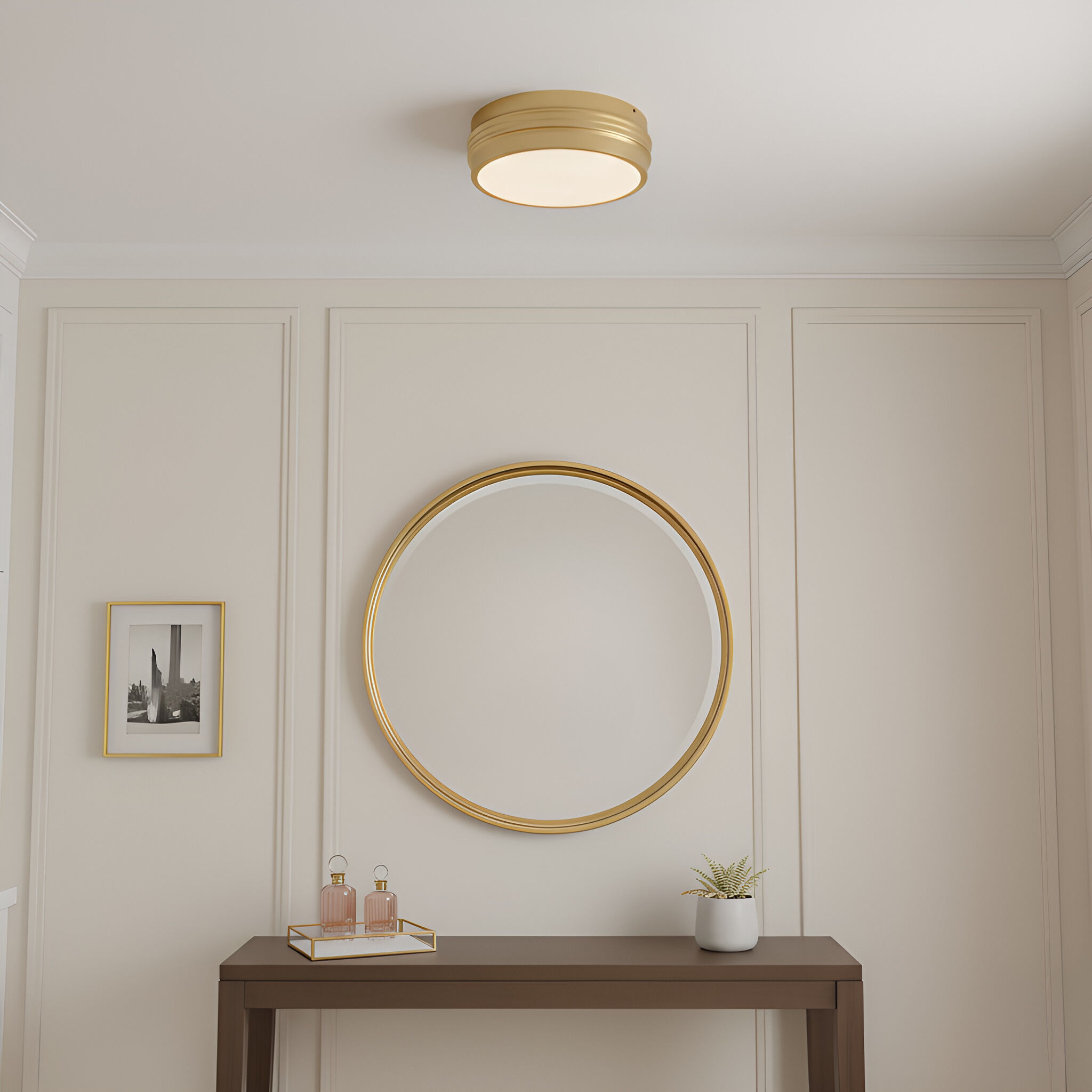 Emmett 3 Light 16 inch Brushed Gold Flush Mount Ceiling Light