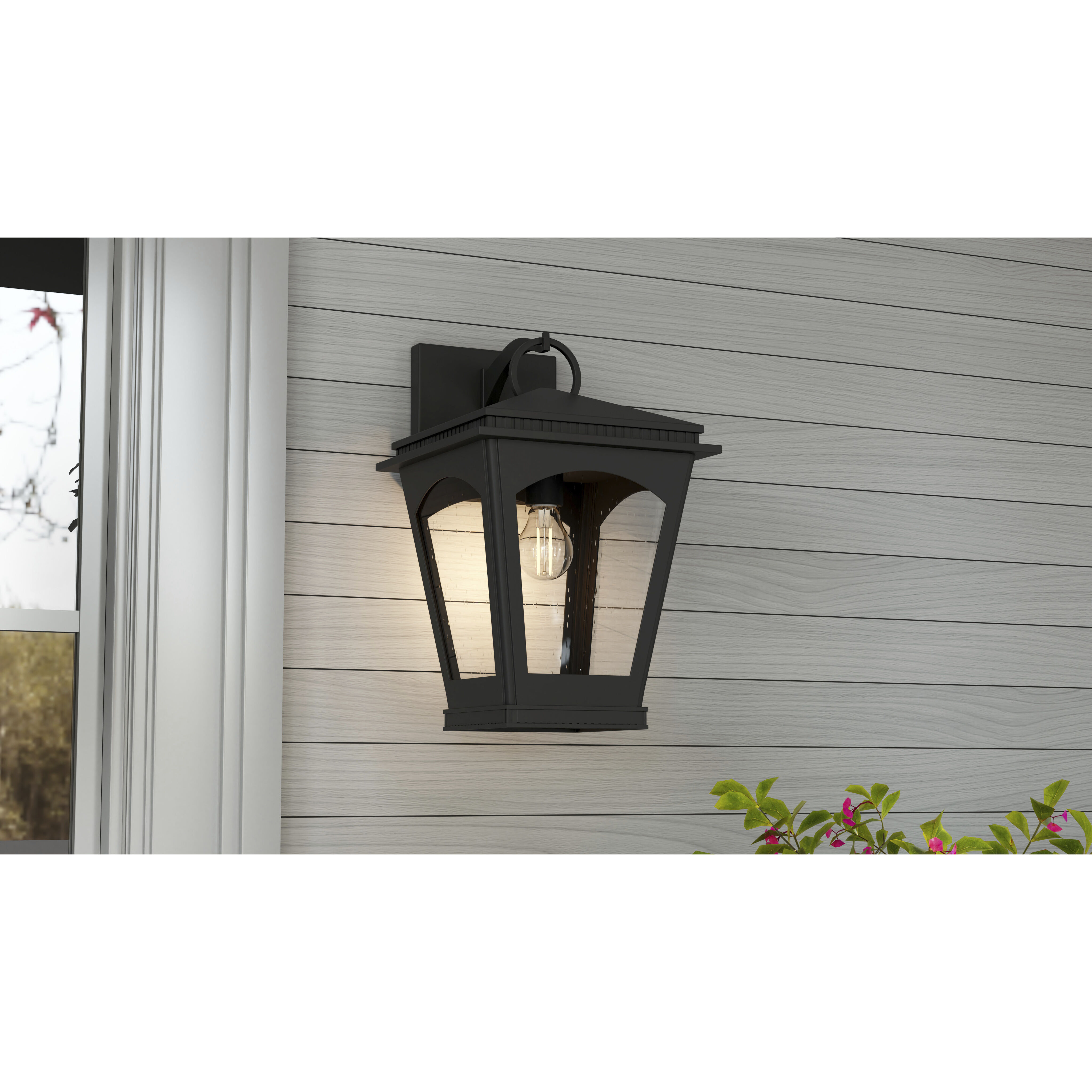Huck 1 Light 16.75 inch Earth Black Outdoor Wall Lantern, Large