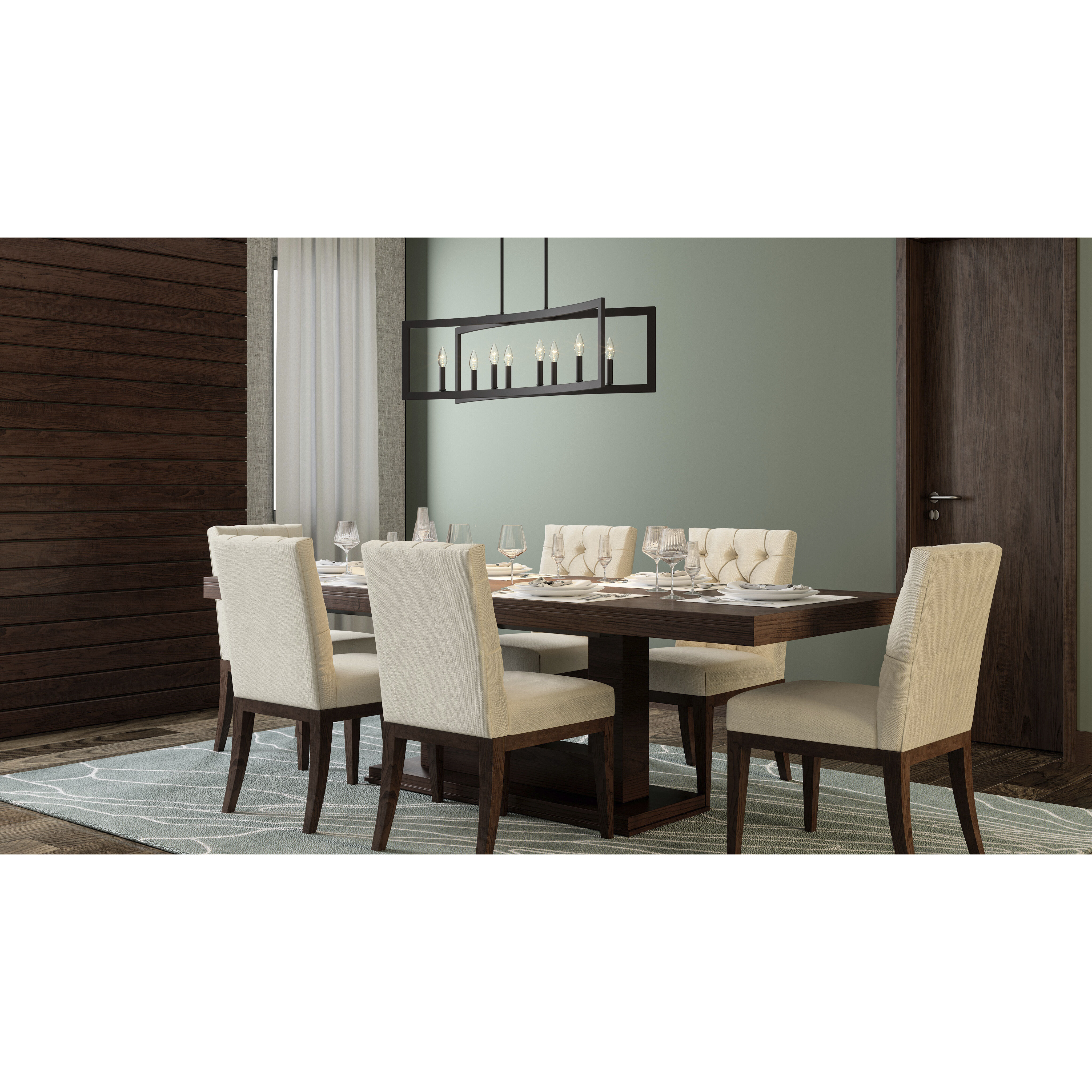 Beaufain 8 Light 38 inch Old Bronze Island Light Ceiling Light