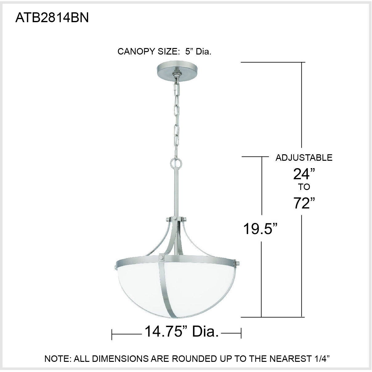 Antebellum 2 Light 14.75 inch Brushed Nickel Pendant Ceiling Light