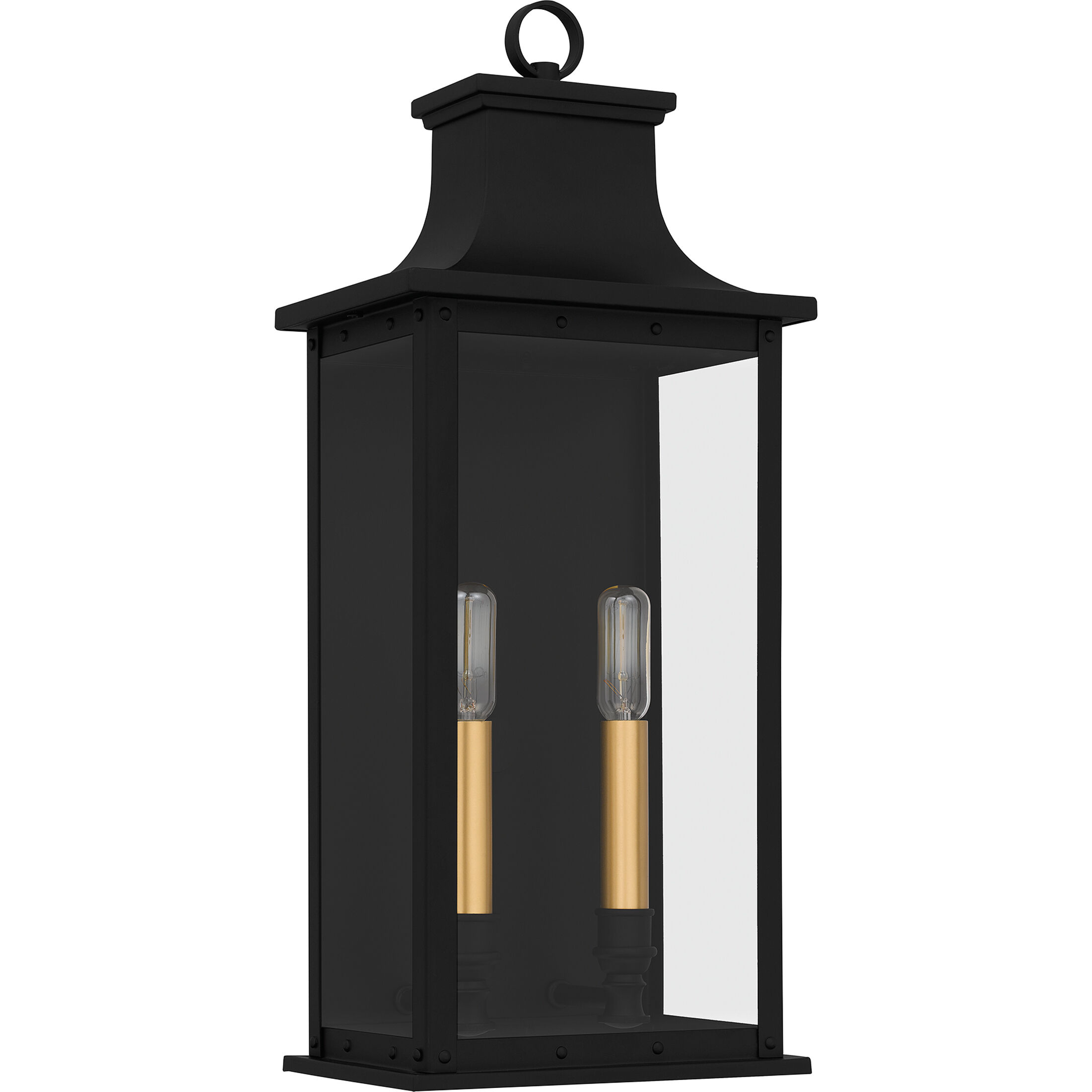 Abernathy Outdoor Wall Lantern in Matte Black, Medium