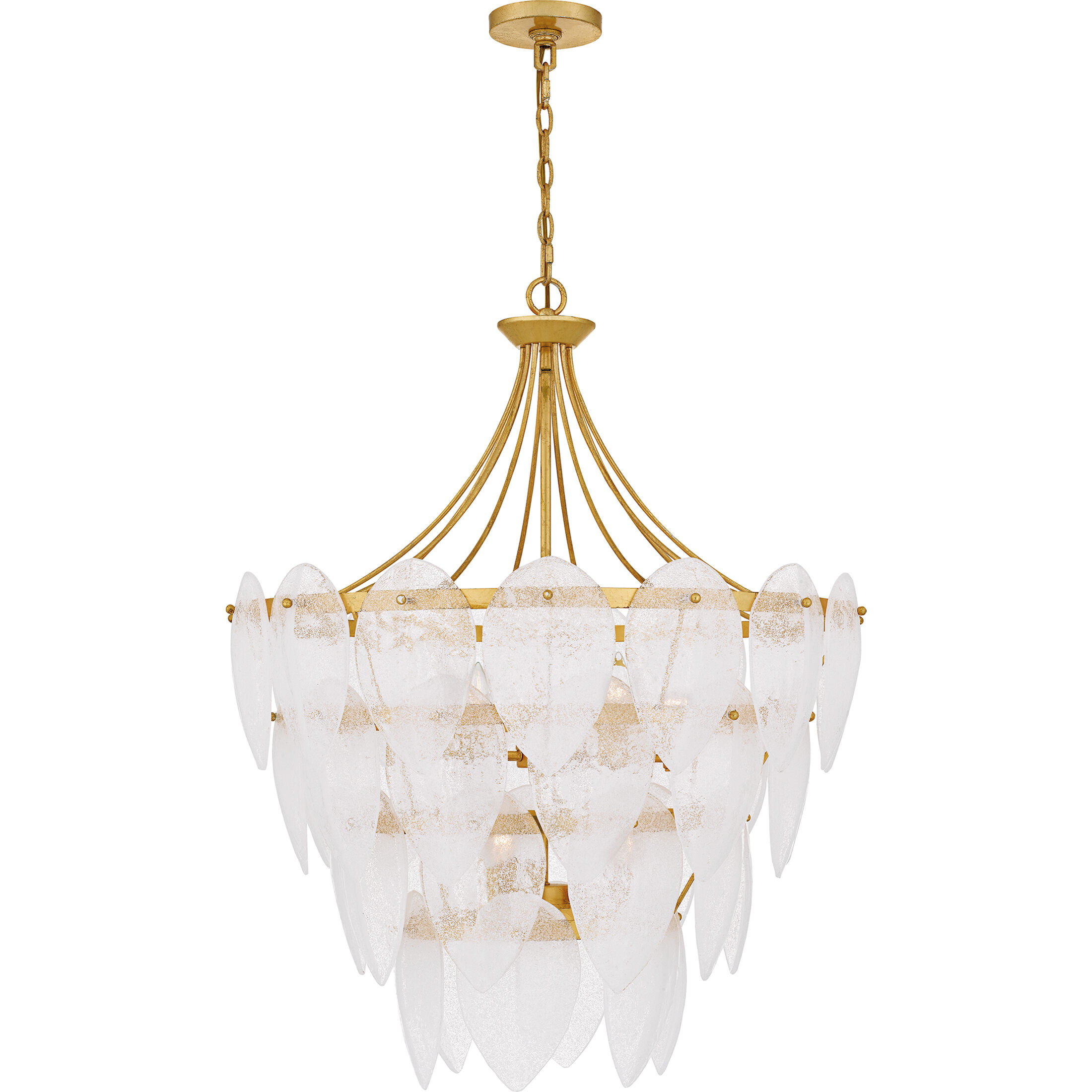 Lilestone 7 Light 28 inch Gold Leaf Pendant Ceiling Light, Large