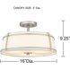 Sloane 3 Light 16 inch Brushed Nickel Semi-Flush Mount Ceiling Light