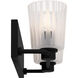 Gray 2 Light 16 inch Matte Black Bath Light Wall Light, Medium