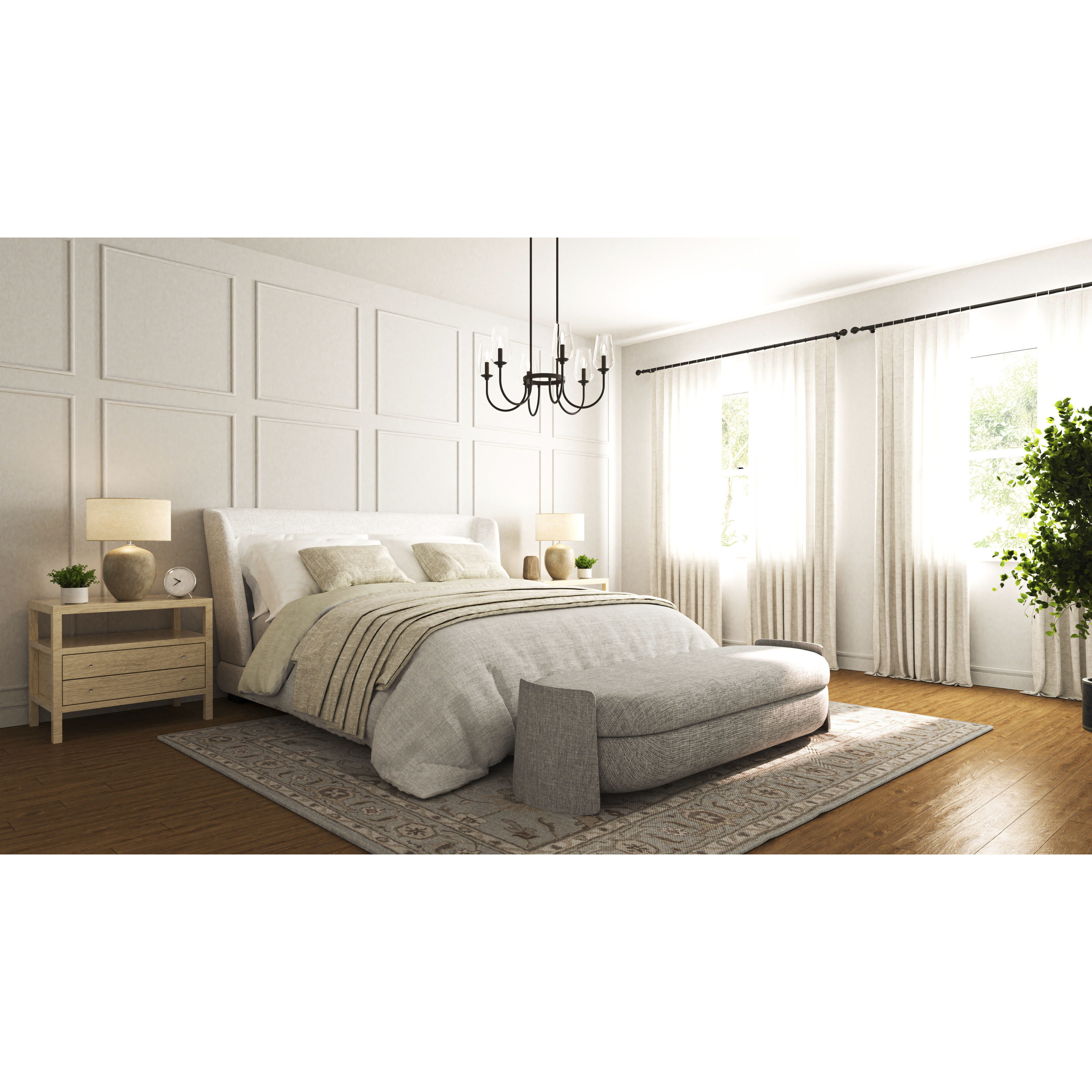 Viscount 6 Light 28 inch Matte Black Chandelier Ceiling Light