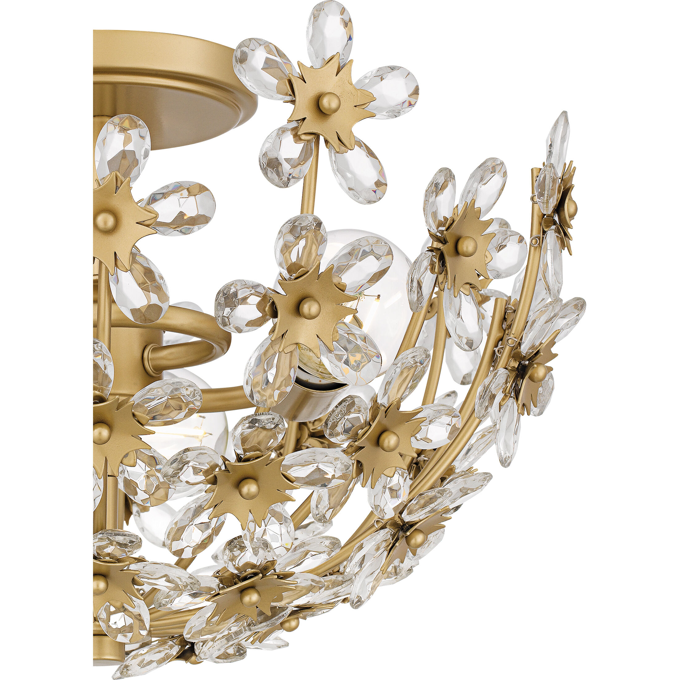 Rosemary 3 Light 15.75 inch Soft Gold Semi-Flush Mount Ceiling Light, Medium