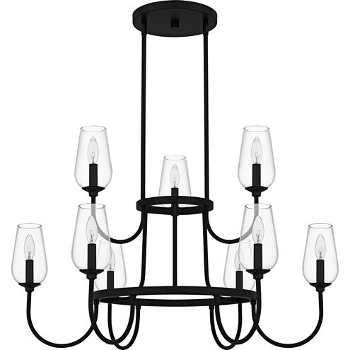 Viscount 9 Light 36 inch Matte Black Chandelier Ceiling Light