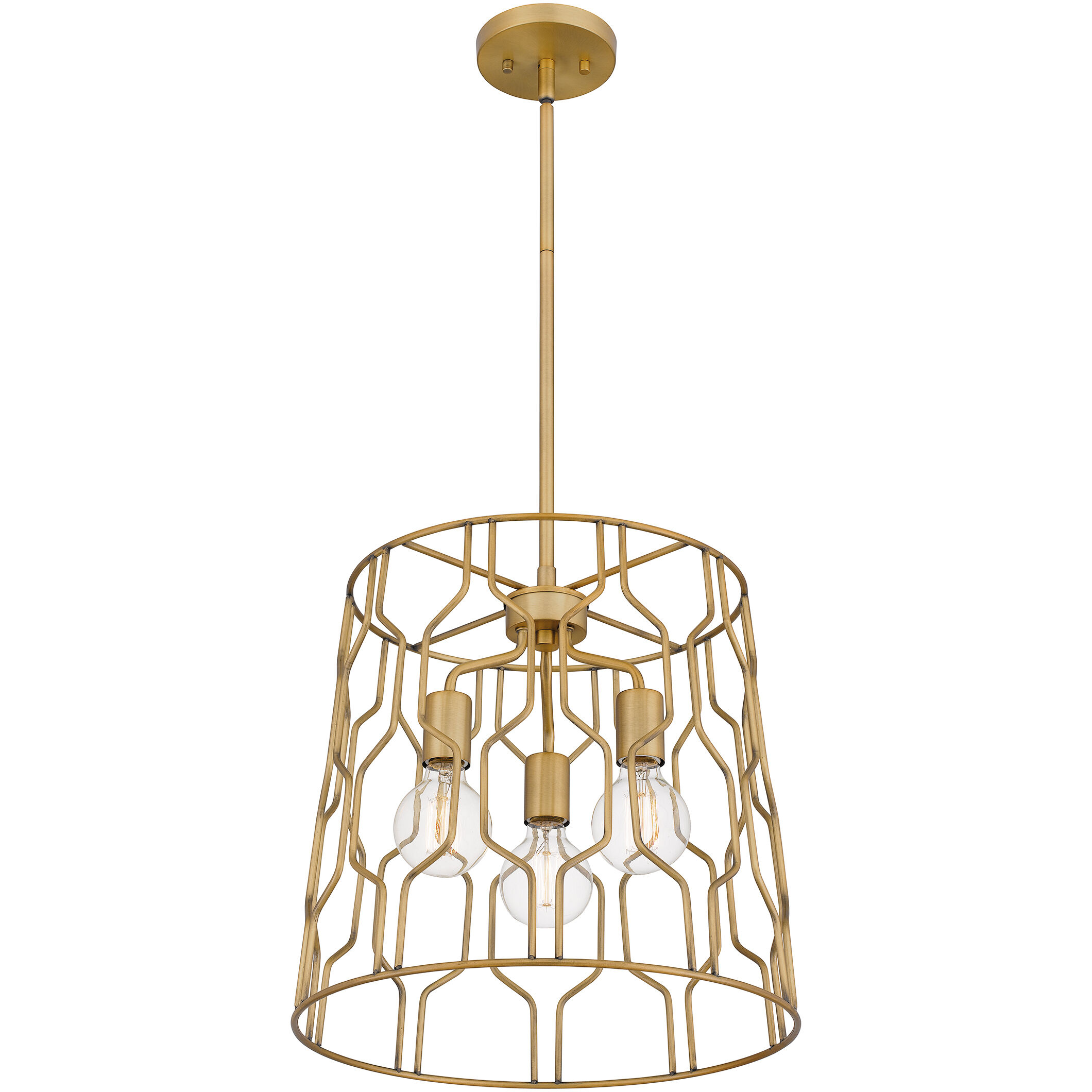 Rellie 3 Light 16 inch Aged Brass Pendant Ceiling Light