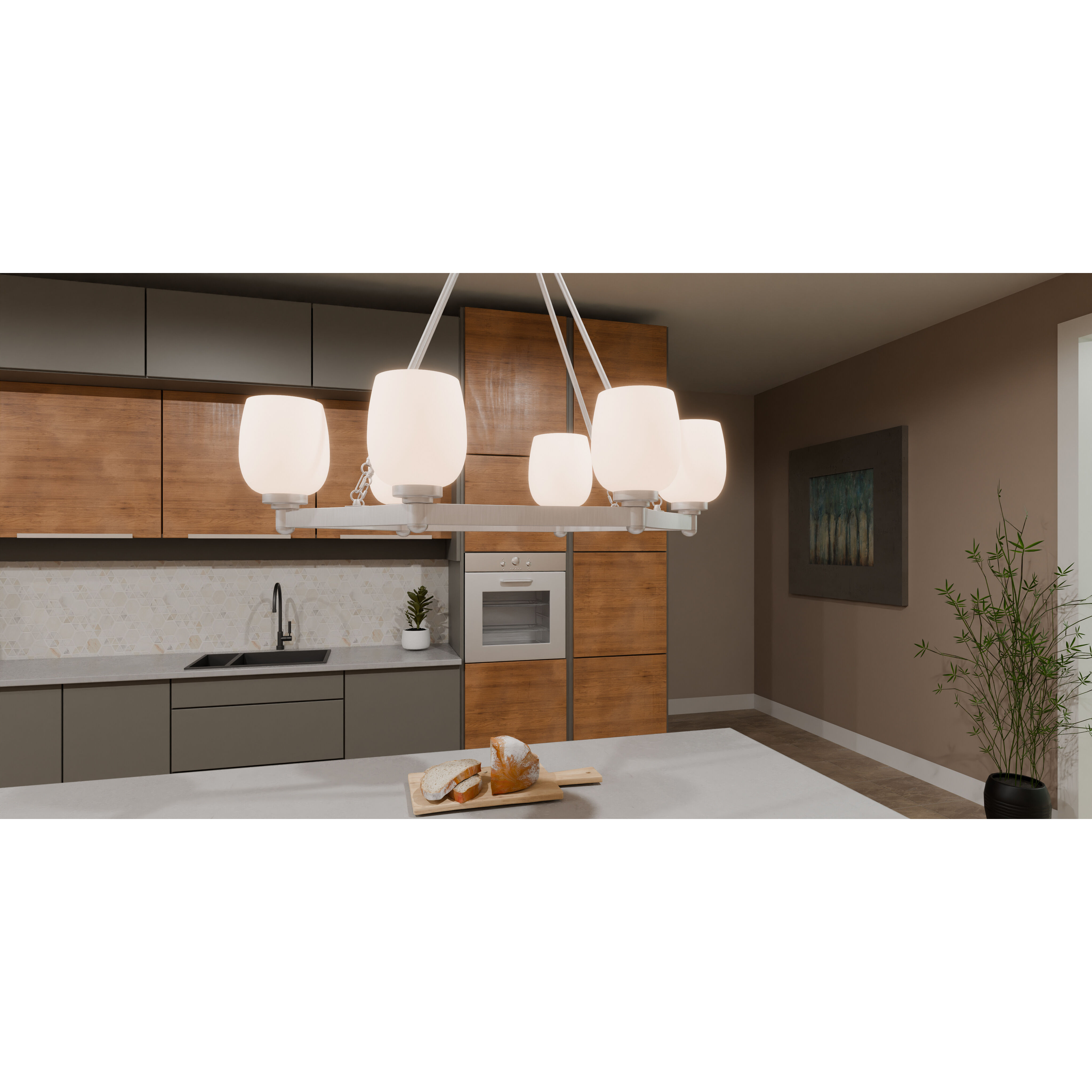 Penning 6 Light 28 inch Brushed Nickel Chandelier Ceiling Light