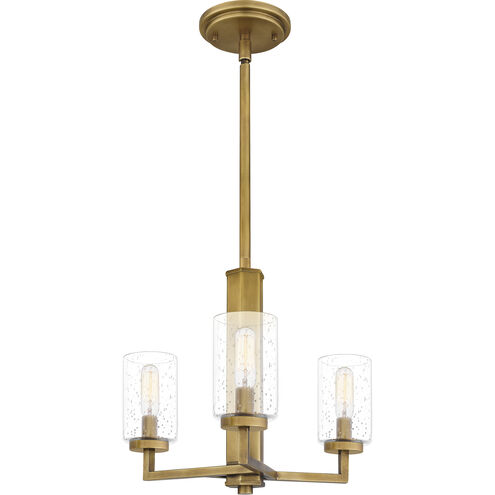 Sunburst 3 Light 15 inch Weathered Brass Pendant Ceiling Light