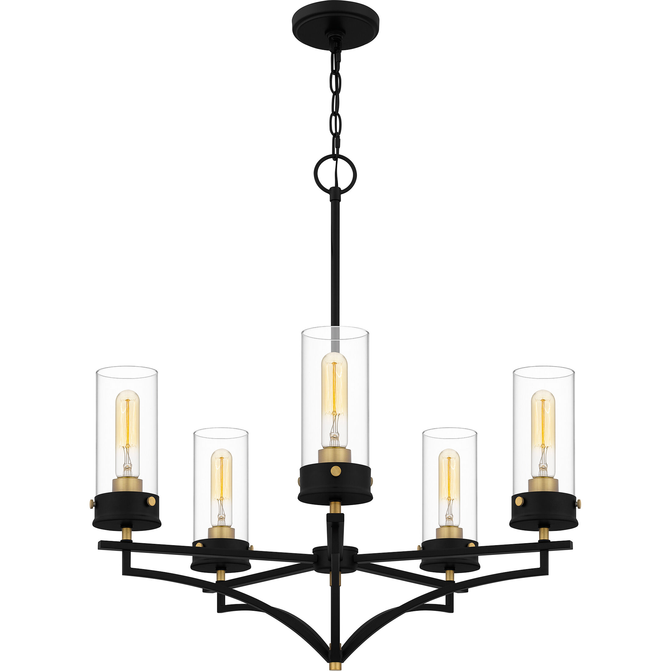 Hillside 5 Light 26.25 inch Matte Black Chandelier Ceiling Light