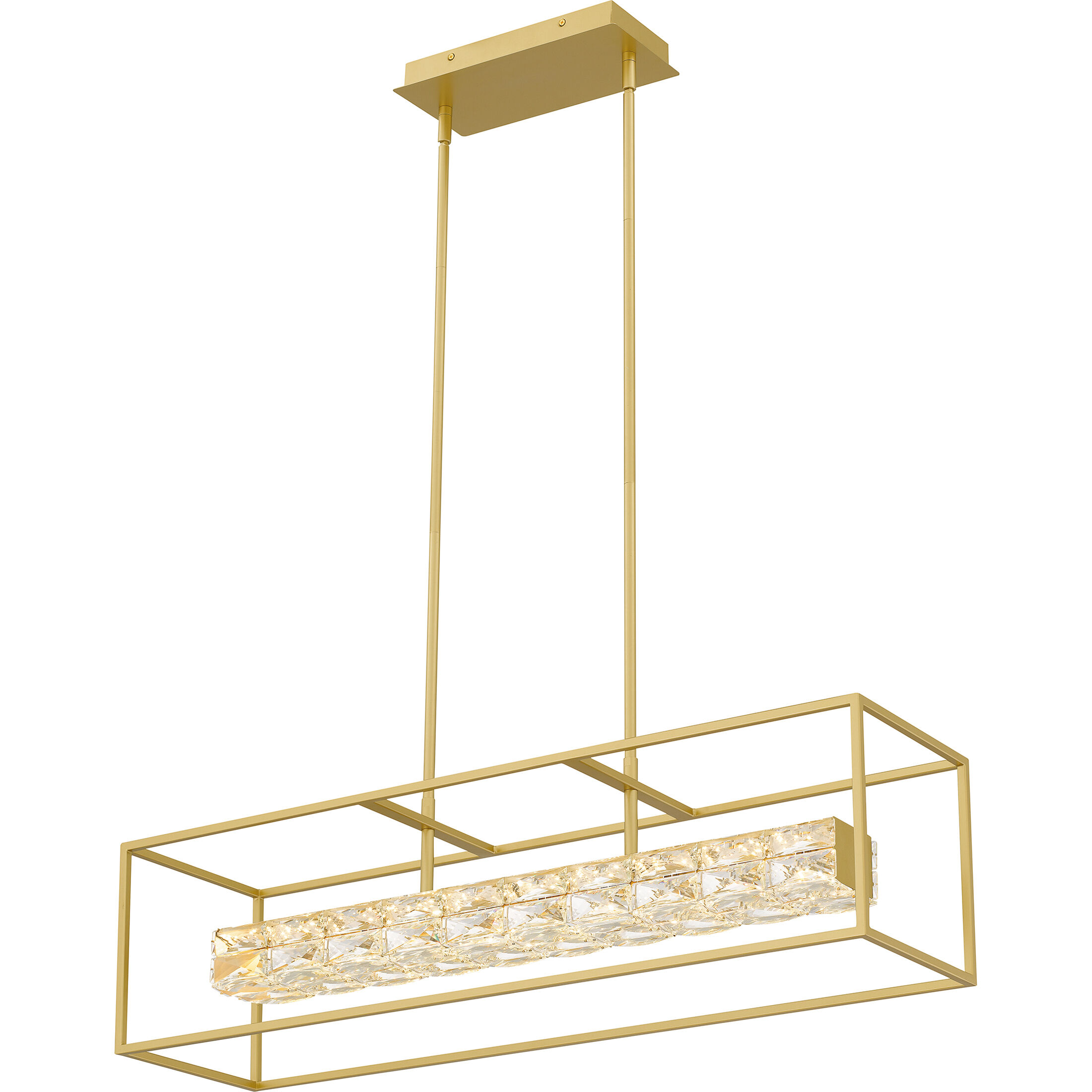 Dazzle LED 36 inch Soft Gold Linear Chandelier Ceiling Light