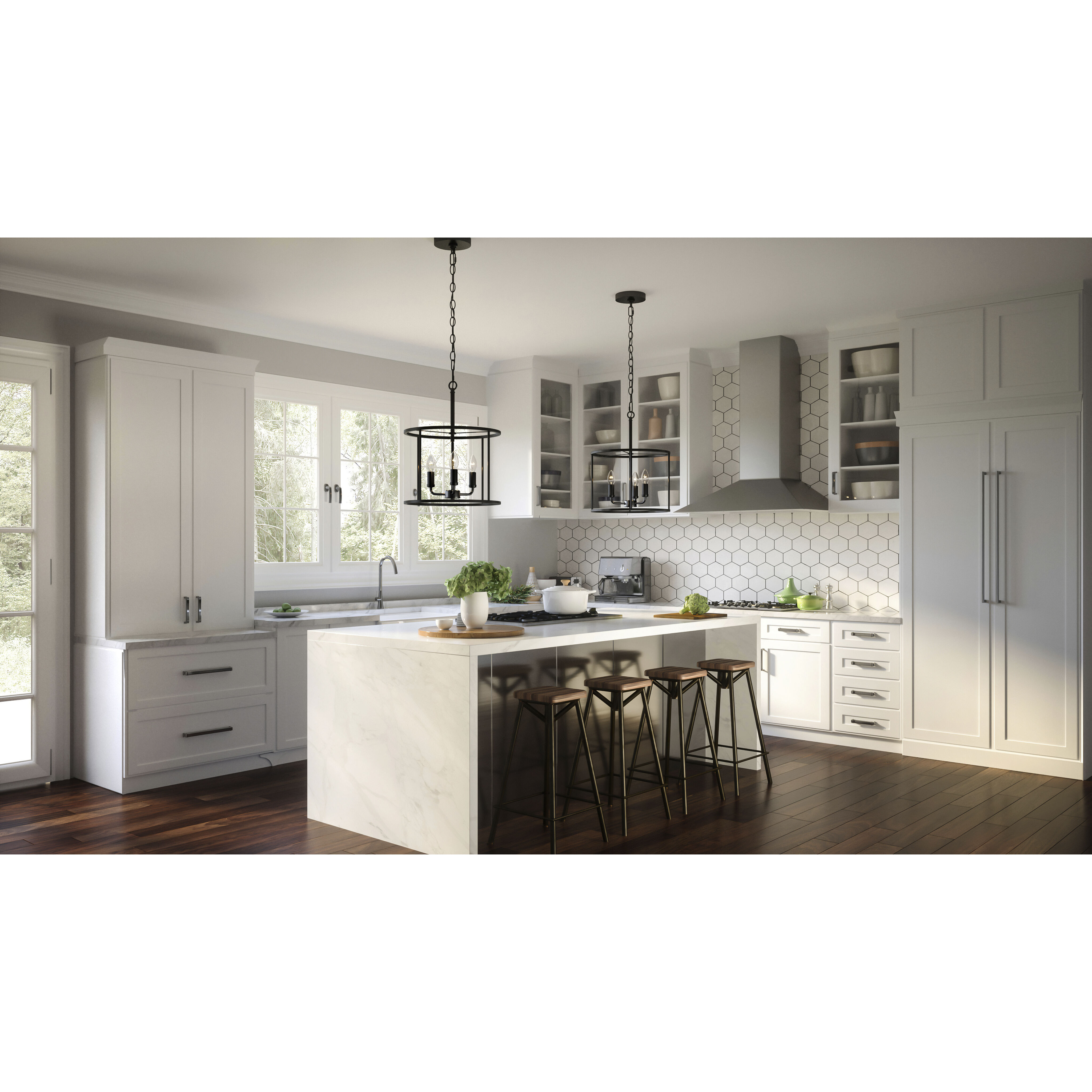 Abner 3 Light 14 inch Matte Black Pendant Ceiling Light