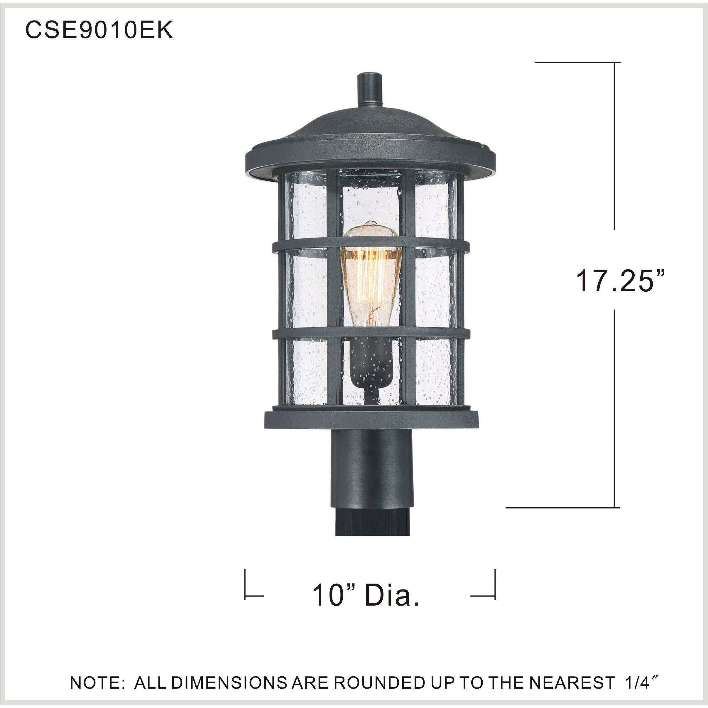 Crusade 1 Light 17 inch Earth Black Outdoor Post Lantern