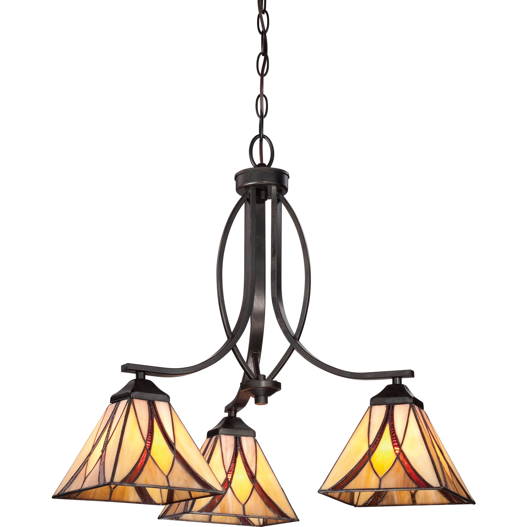 Asheville 3 Light 23 inch Valiant Bronze Dinette Chandelier Ceiling Light, Naturals